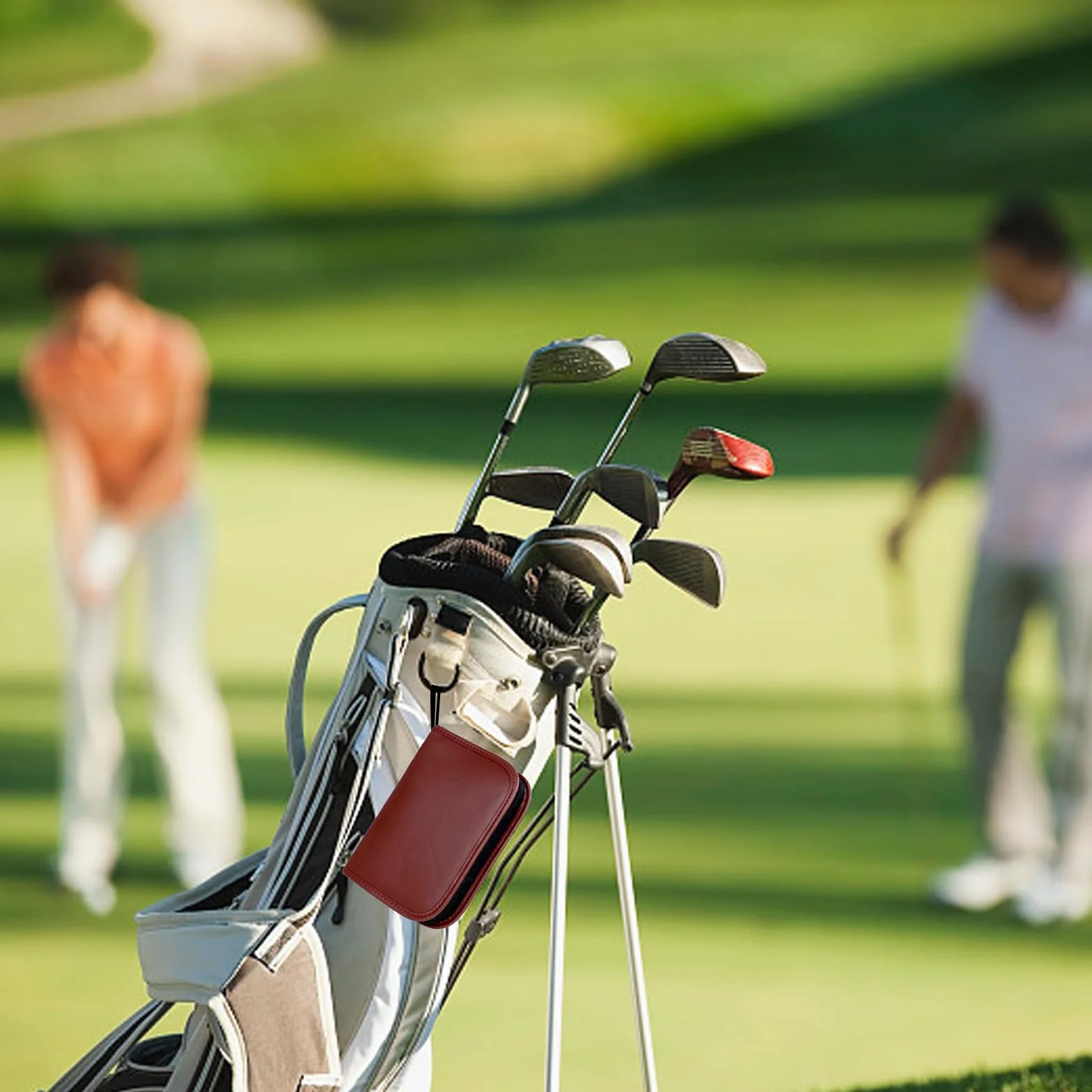 Kit Accessori da Golf Uomo Donna, Borsa Multifunzionale 7 in 1 con Tasca in PU per Golfista