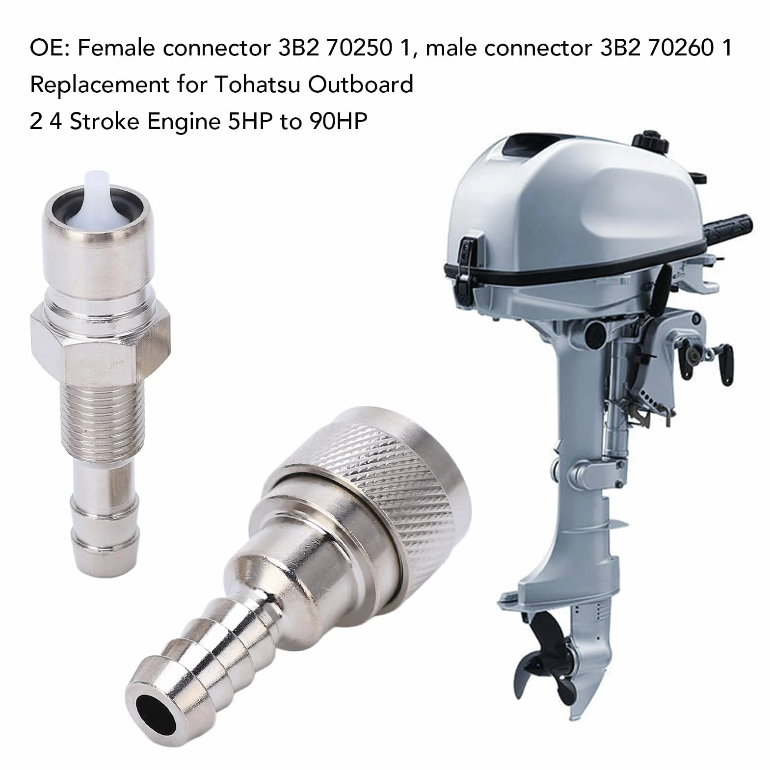 Connettore Carburante Fuoribordo Maschio Femmina 2 Pezzi 3B2 70250 5-90 HP
