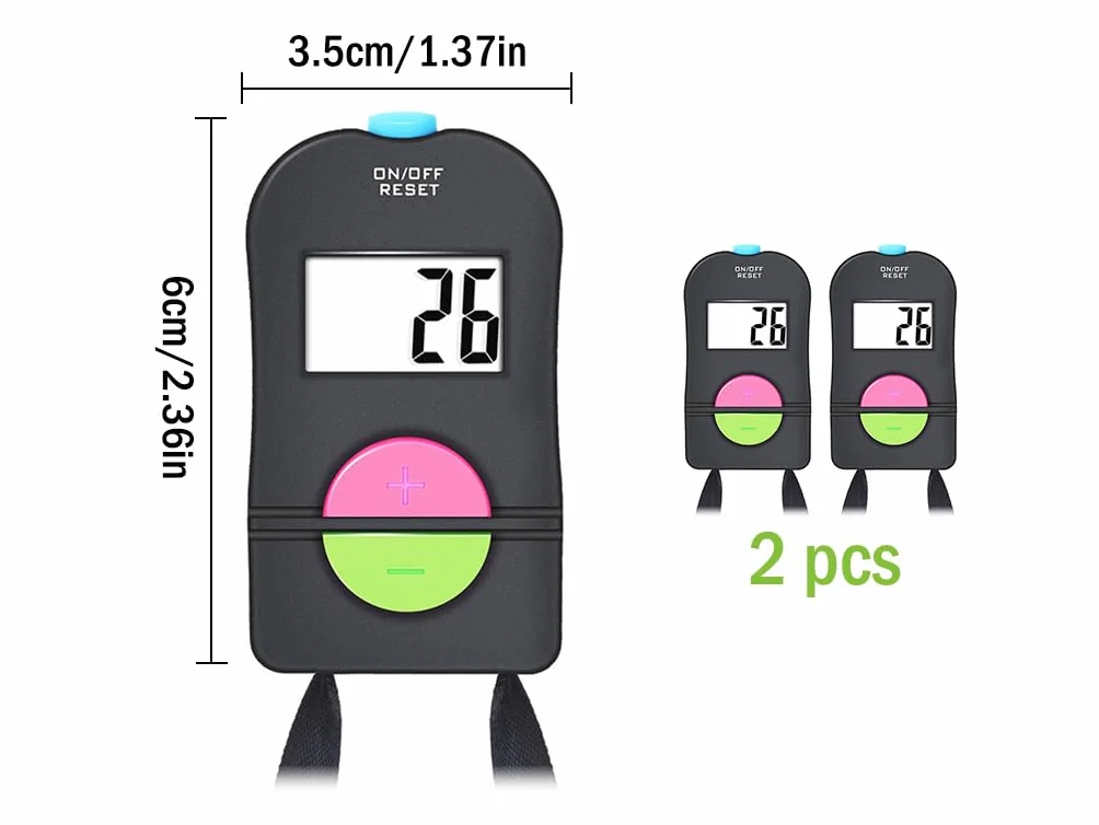 Contatore Digitale Manuale Elettronico Clicker 2 Pz per Golf Corsa Nuoto Competizioni
