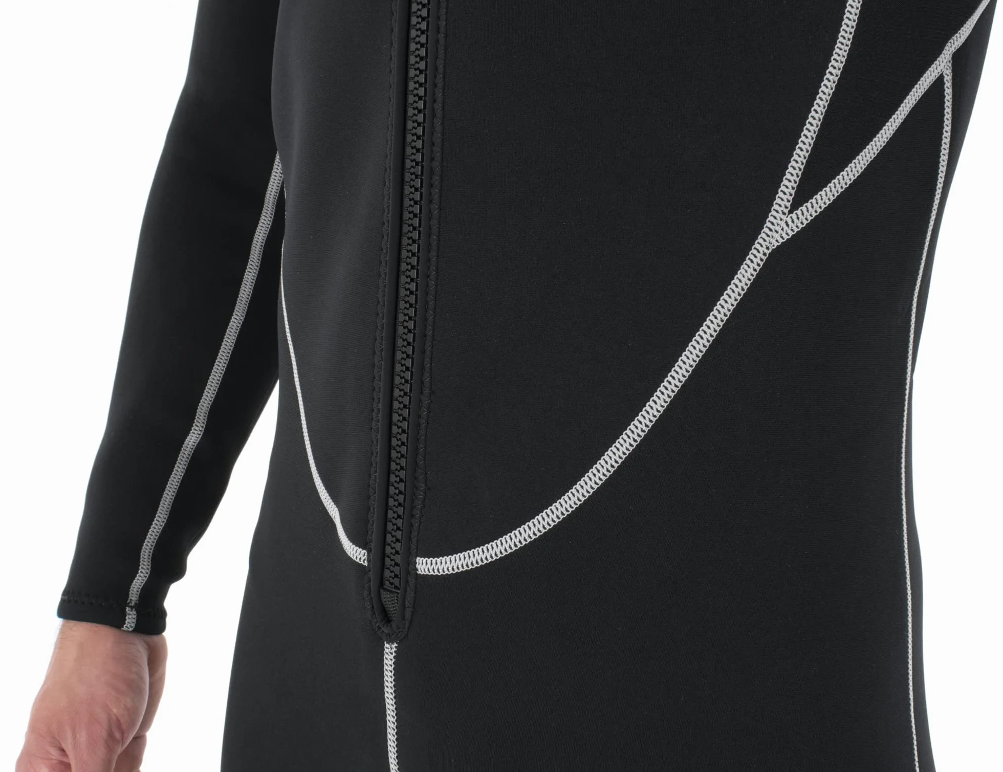 SEAC Carezza Man Muta Lunga Monopezzo Neoprene Bifoderato 2 mm Cerniera Anteriore Protezioni PU Ginocchia Uomo Nero