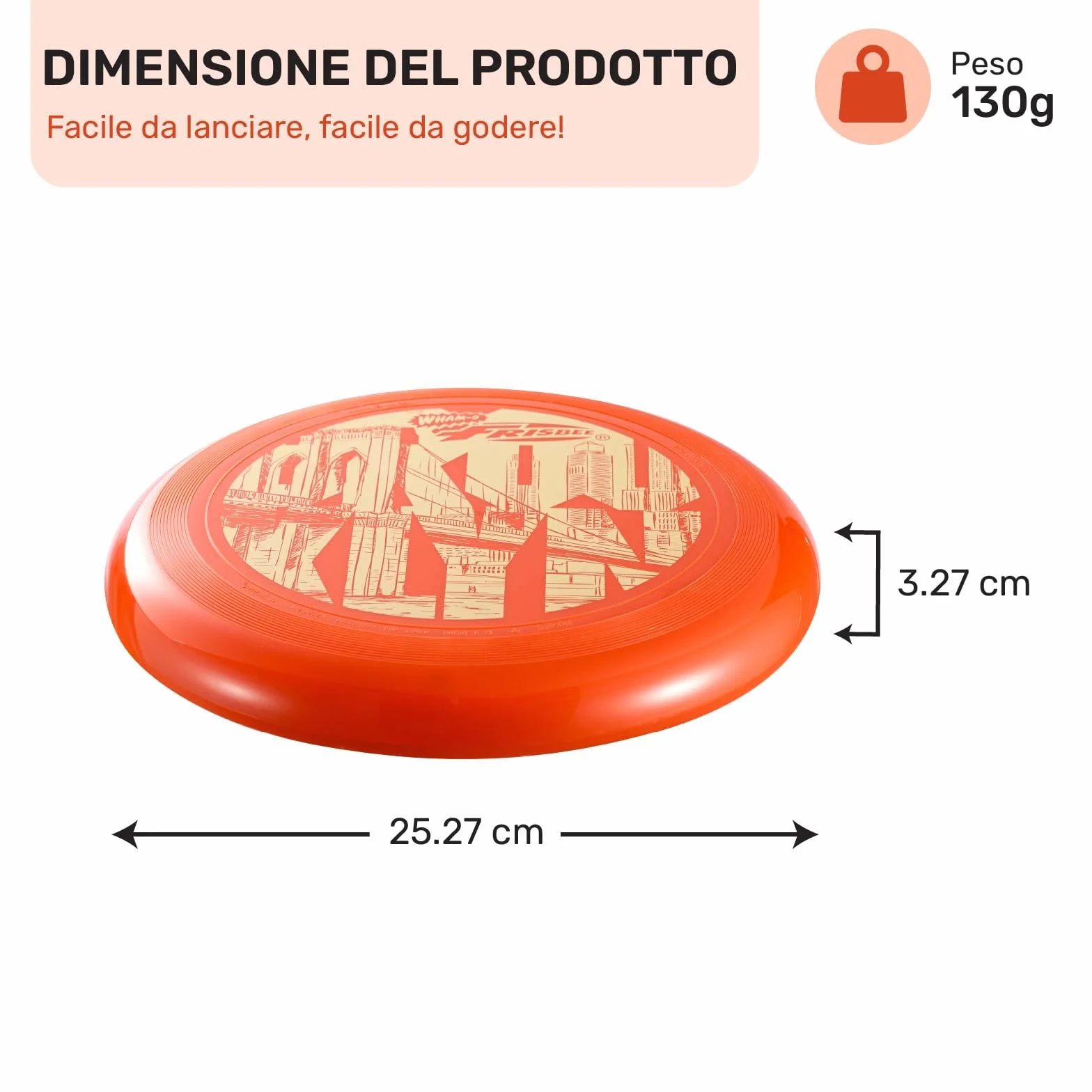 Wham-O Frisbee Disco Volante 25.27 cm Giocattolo Leggero per Bambini 130g