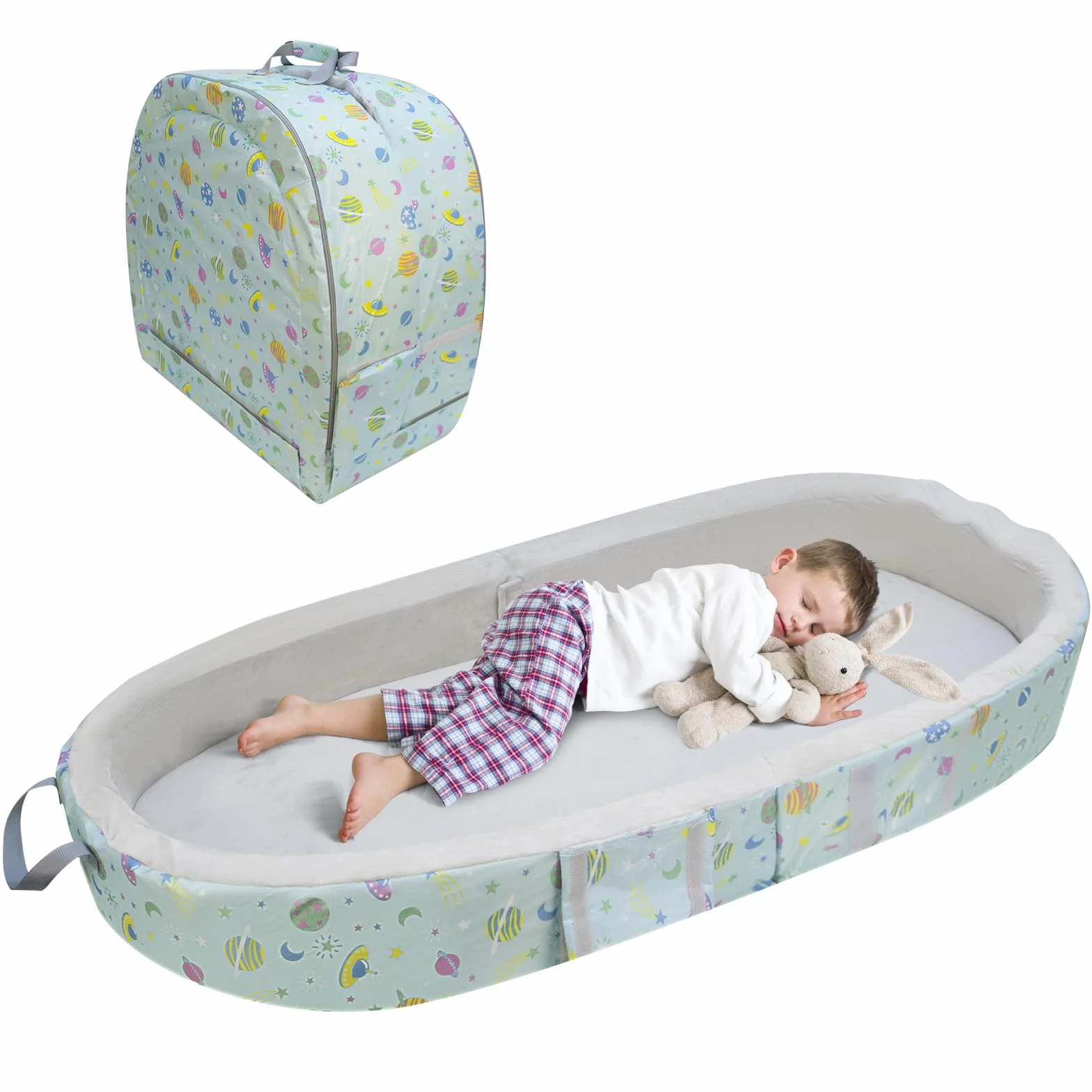 Letto da viaggio portatile e impermeabile per neonati bambini con materasso e lenzuolo lavabile