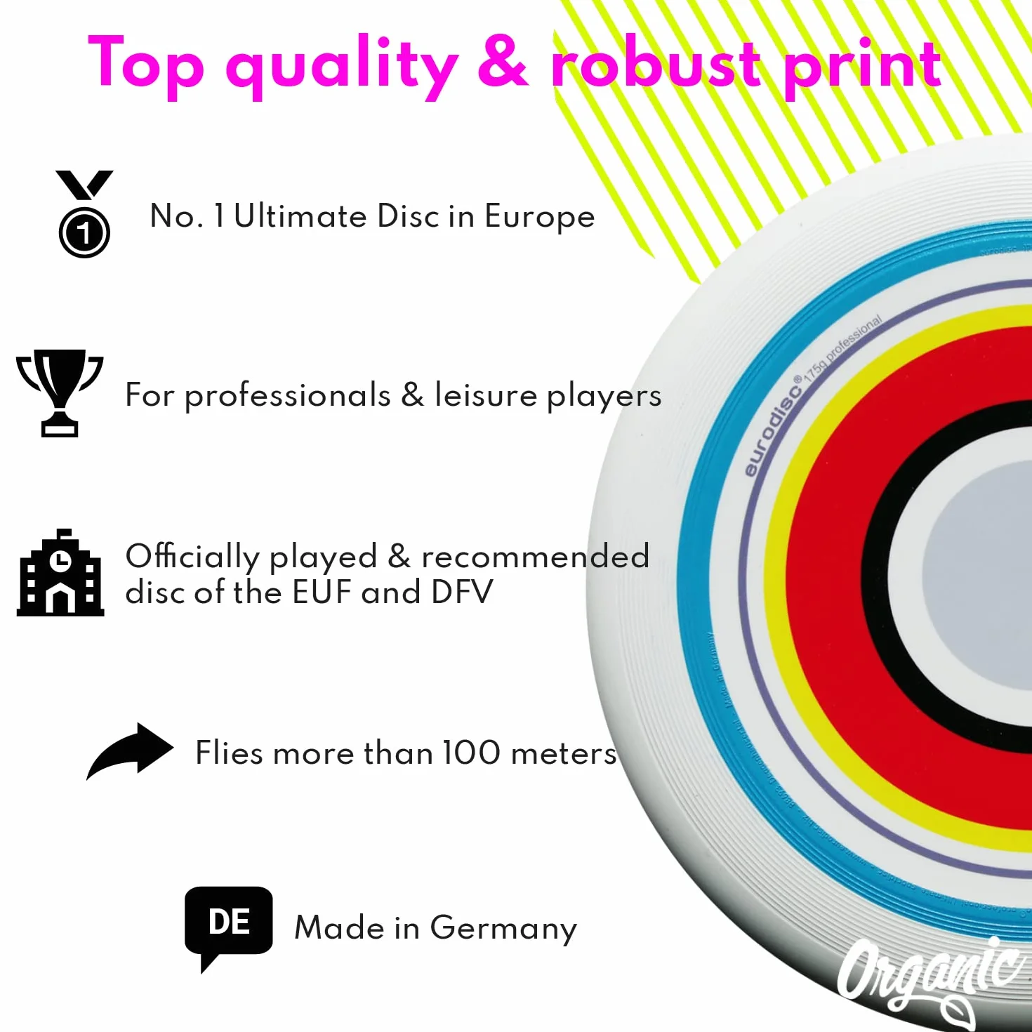 Eurodisc Frisbee 175 G Ultimate Summer Traiettoria di Volo Stabile Ferrovia