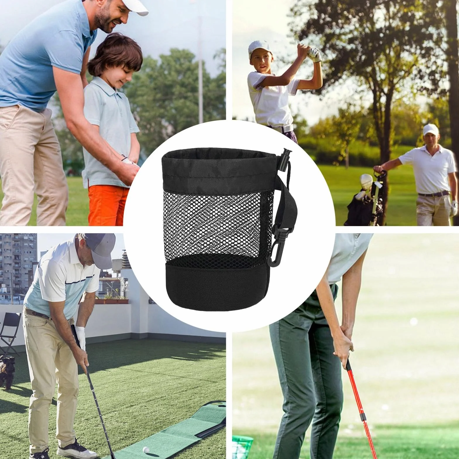 Sacca Da Golf Borsa Per Palline Da Golf Custodia Organizzatore Porta Palline Con Coulisse Borsa Sportiva In Rete