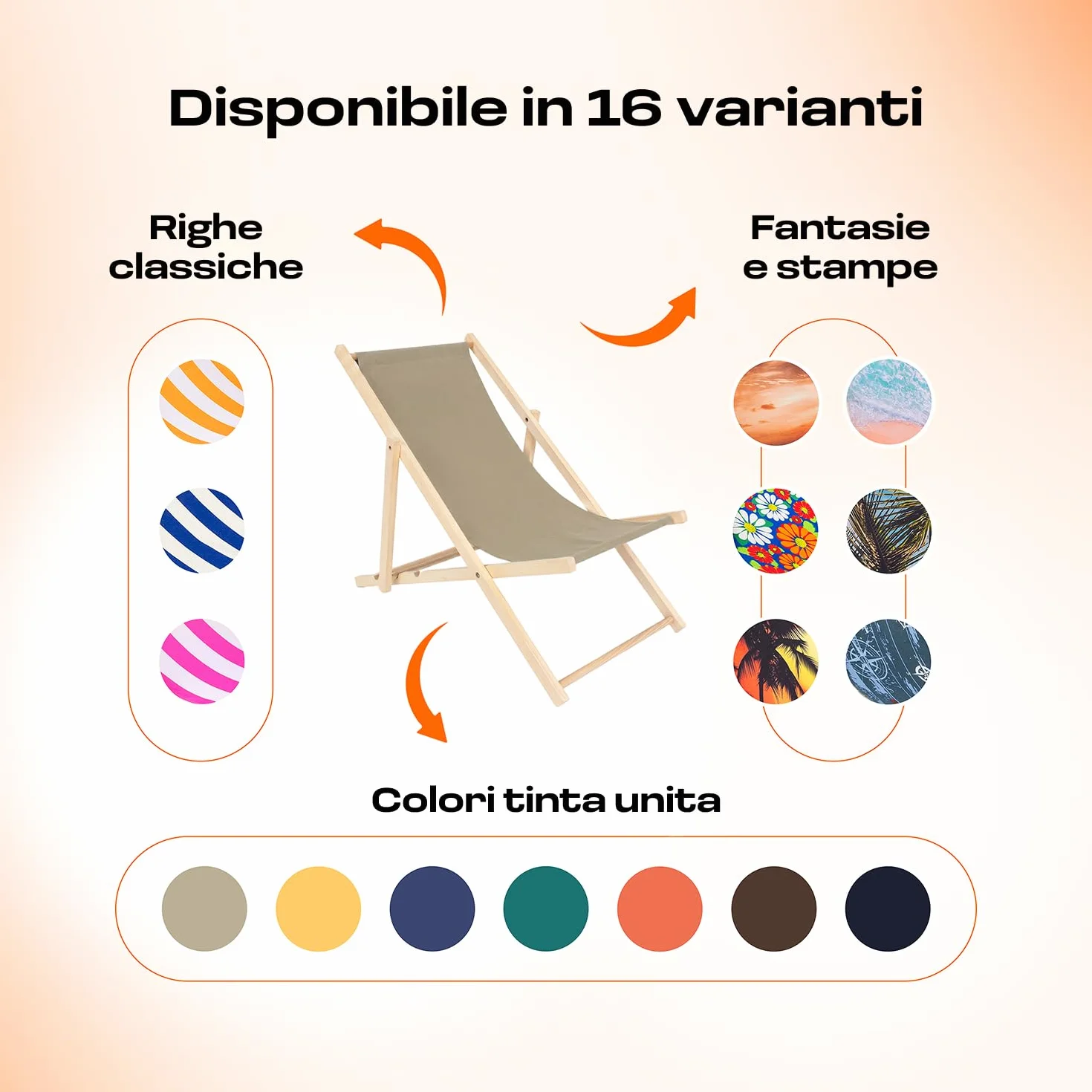 Sdraio da Giardino Pieghevole in Legno di Faggio – Lettino Prendisole da Giardino Reclinabile 3 Posizioni, Sedia Sdraio da Esterno fino a 120 kg, Sdraio da Balcone e Spiaggia, Beige