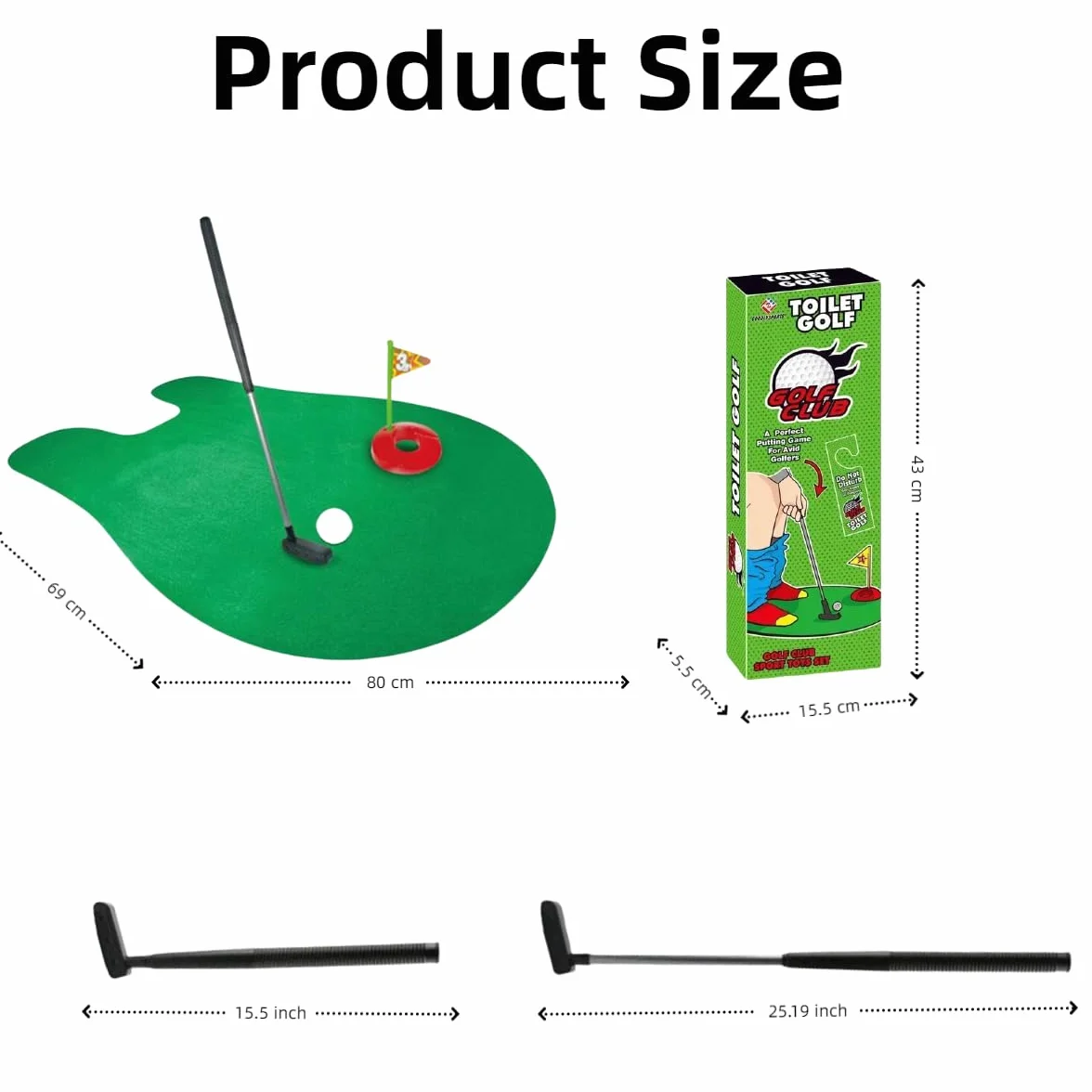 Kiuiom Divertente Minigolf Set 6 Pezzi con Mazza Tappetino 2 Palline Appendiabiti Regalo Uomo