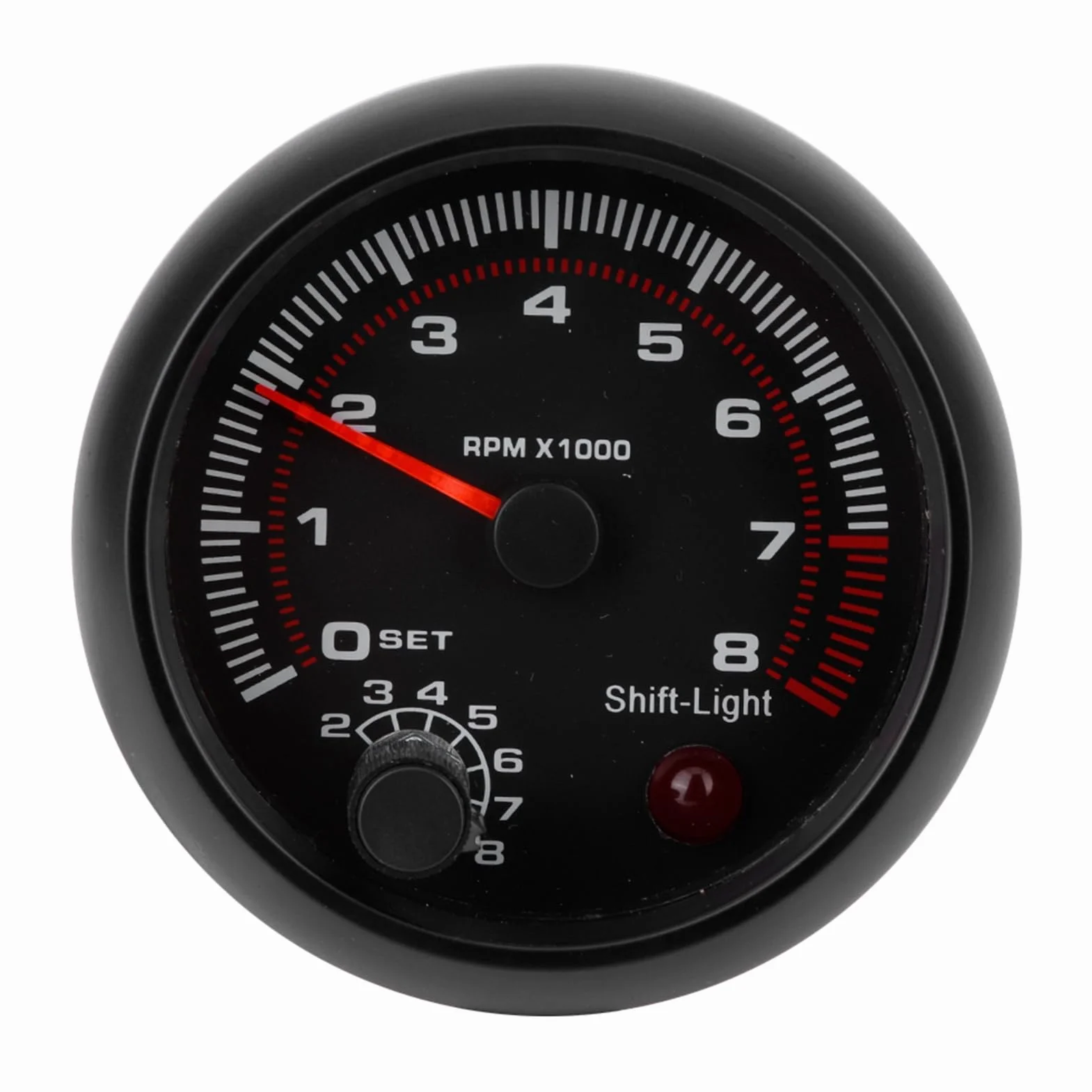 Apexright Tach Automobile Contagiri per Auto da Nero da 3,75 Pollici - Indicatore Universale 0-8000 Giri/min 12V - Installazione Semplice e Struttura in ABS Durevole