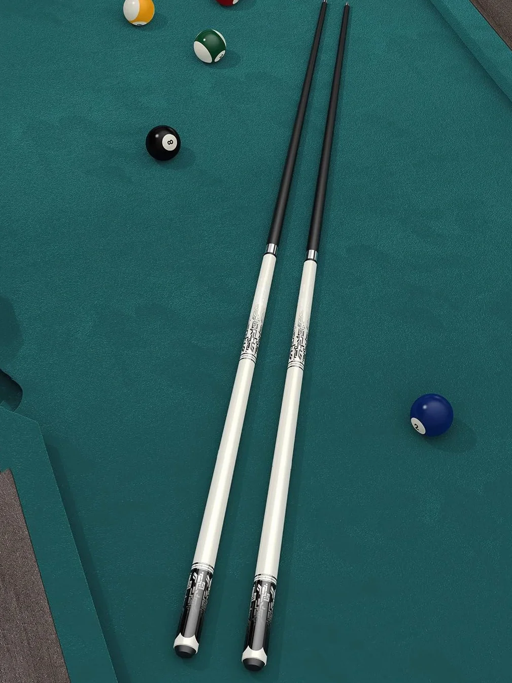 Stecche da Biliardo 148cm Fibra di Carbonio 11.5mm Punta Snooker Bassa Deflessione con Custodia