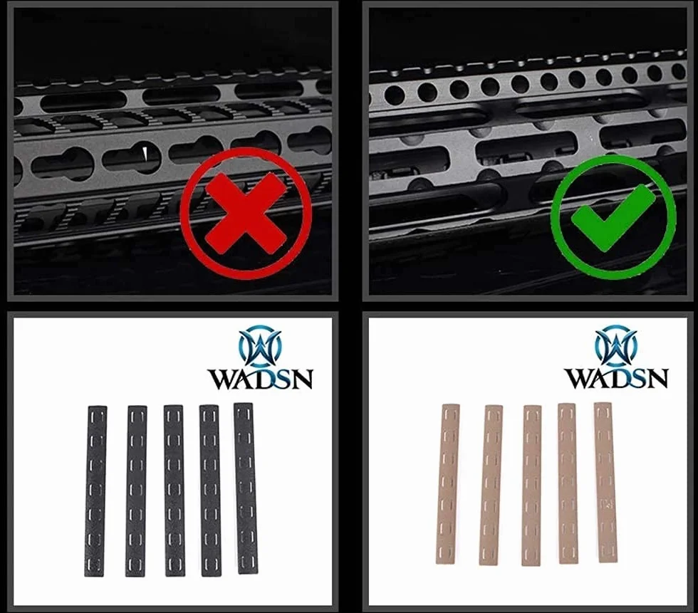 Tactical Rubber Mlok Keymod Rail Panel Kit 5PCS Heat Resistant Handguard Cover Abbronzatura