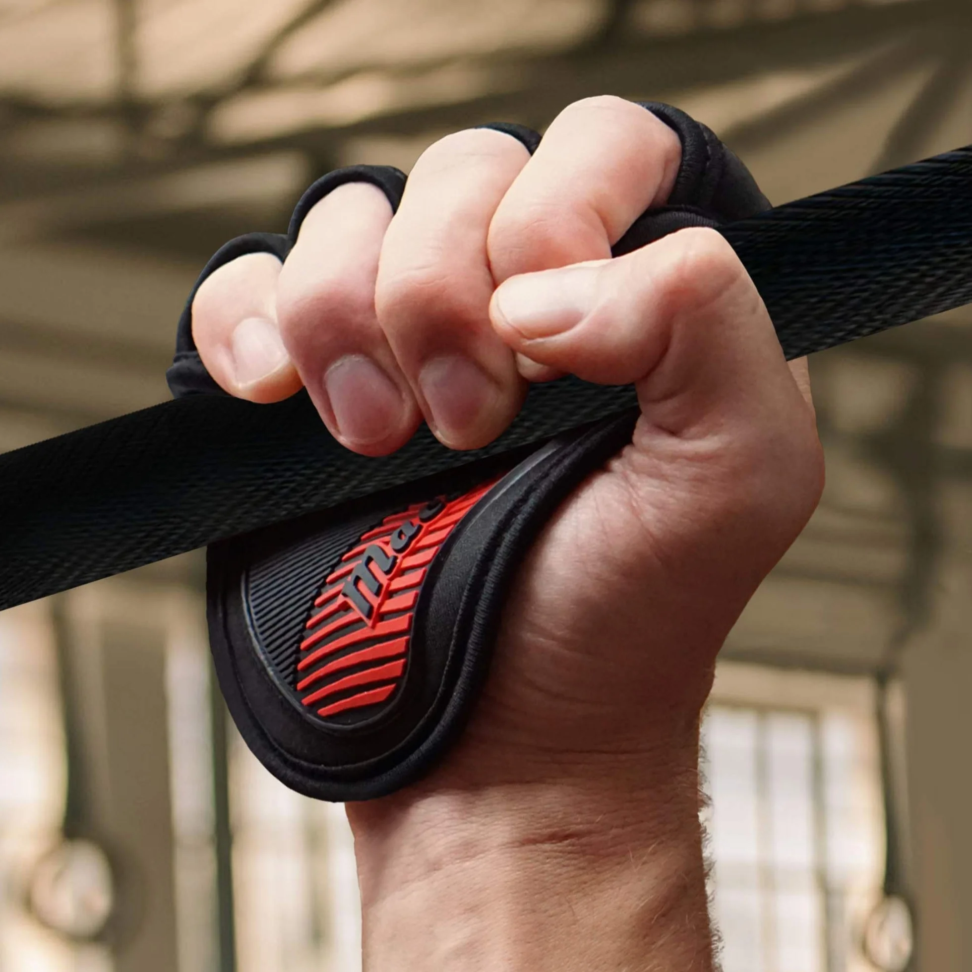 MACCIAVELLI® Guanti Grip Pad Palestra Protegge Mani Rivestimento Max Grip 2 Strati Calisthenics Crosstraining Sollevamento Pesi