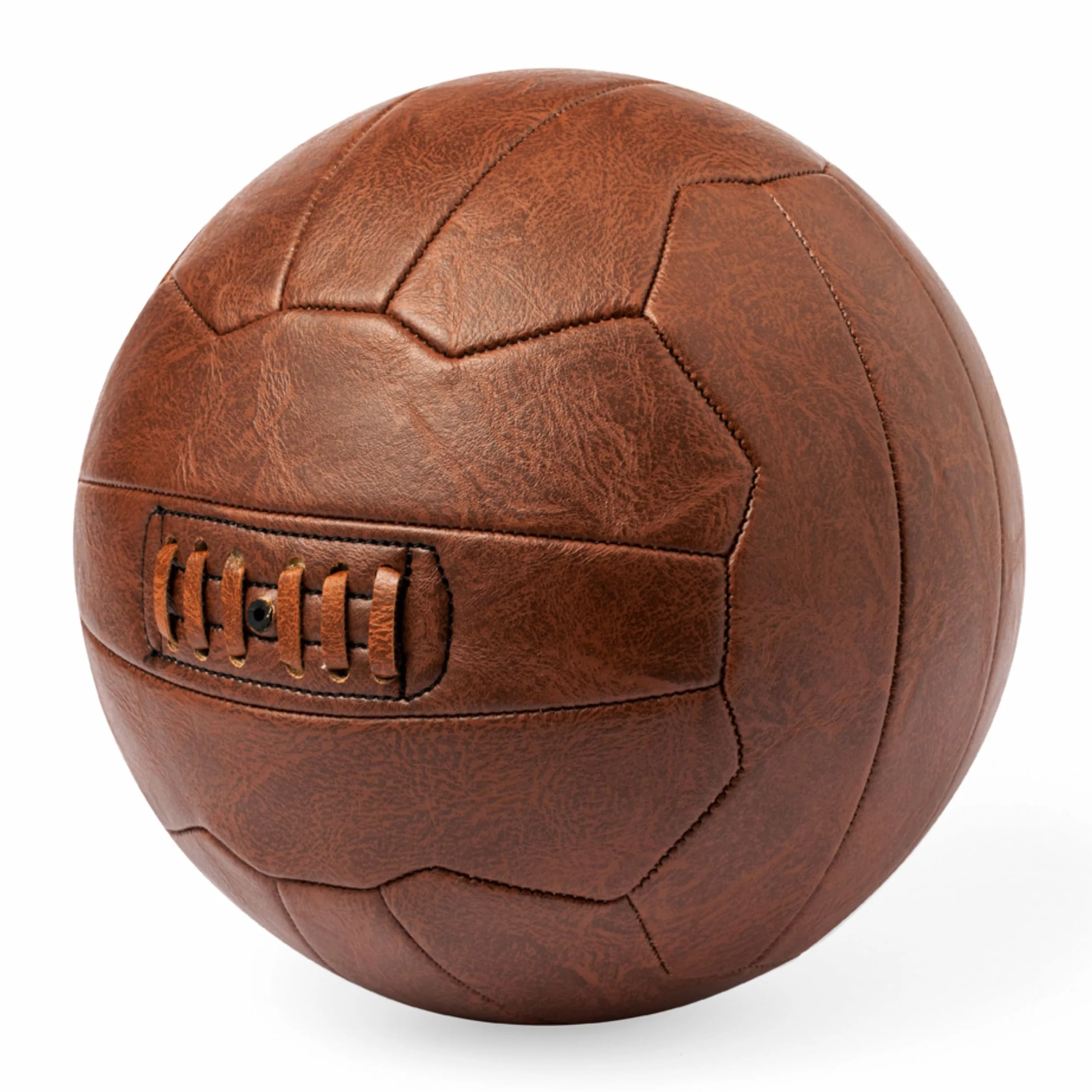 Palla da calcio in stile vintage 1954 pelle PU marrone taglia 5