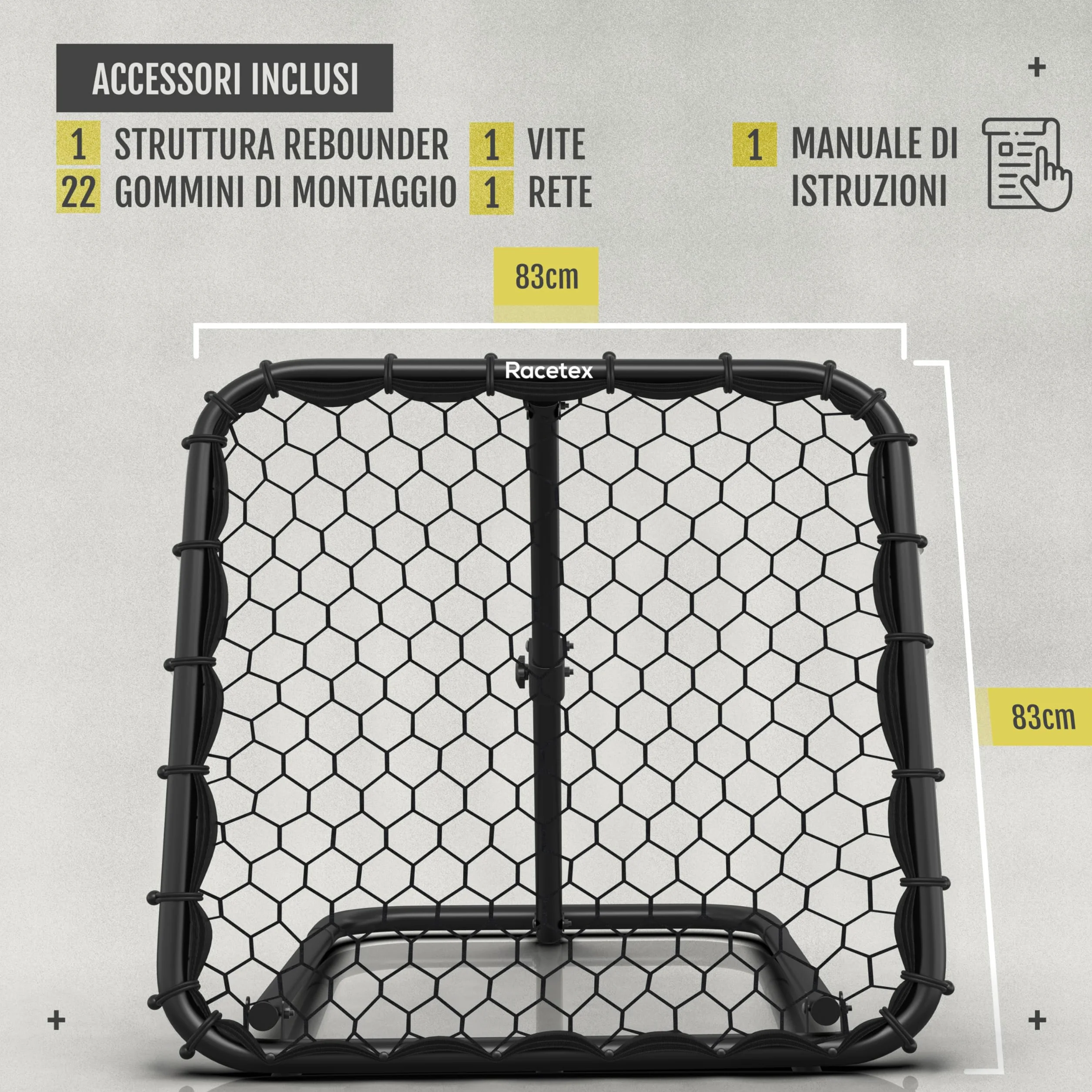 Racetex Rimbalzo da Calcio per Bambini Regolabile – Pallone Allenamento Diversificato