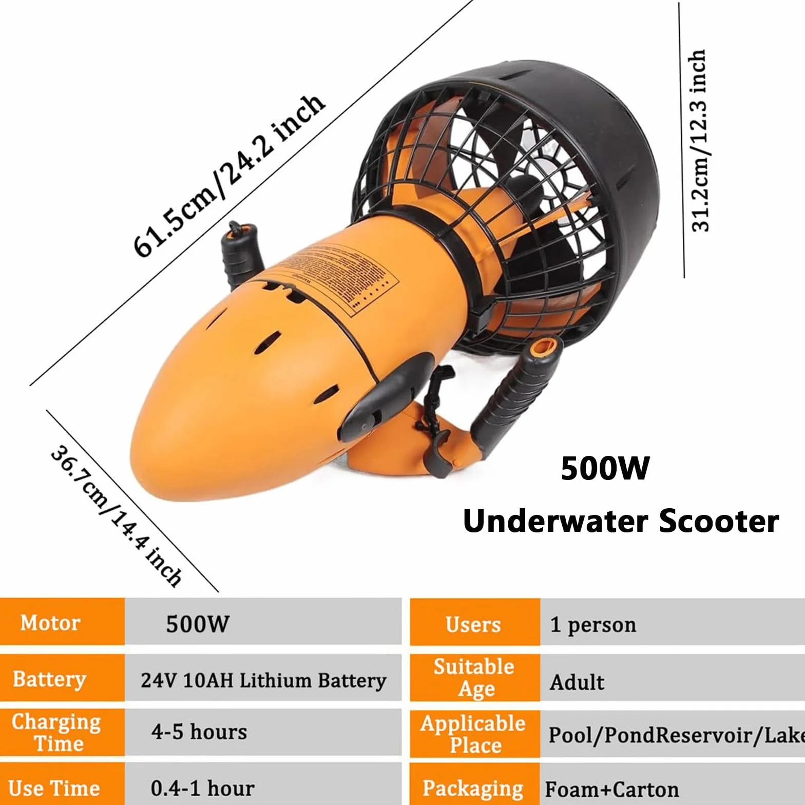 Scooter Marino per Adulti Doppia Velocità Batteria Lunga Durata
