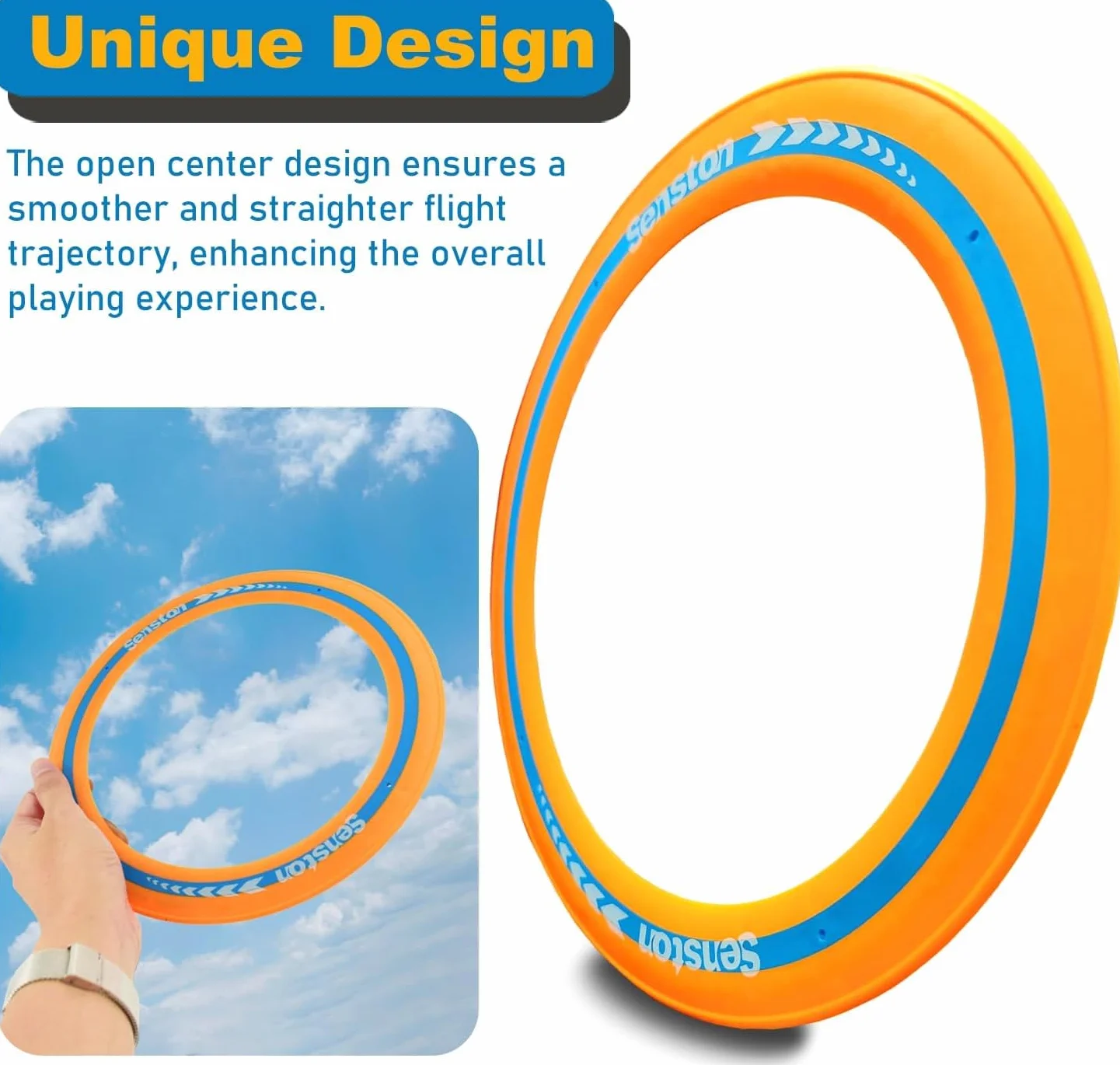 Senston Flying Ring 3x Facile da Prendere e Lanciare Flying Disc Pollici per Tutti i Giocatori