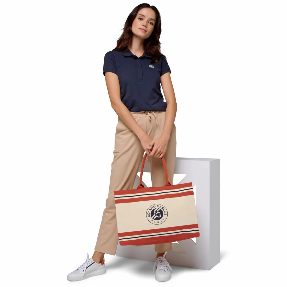 ROLAN GARROS Heritage Tote Bag Beige