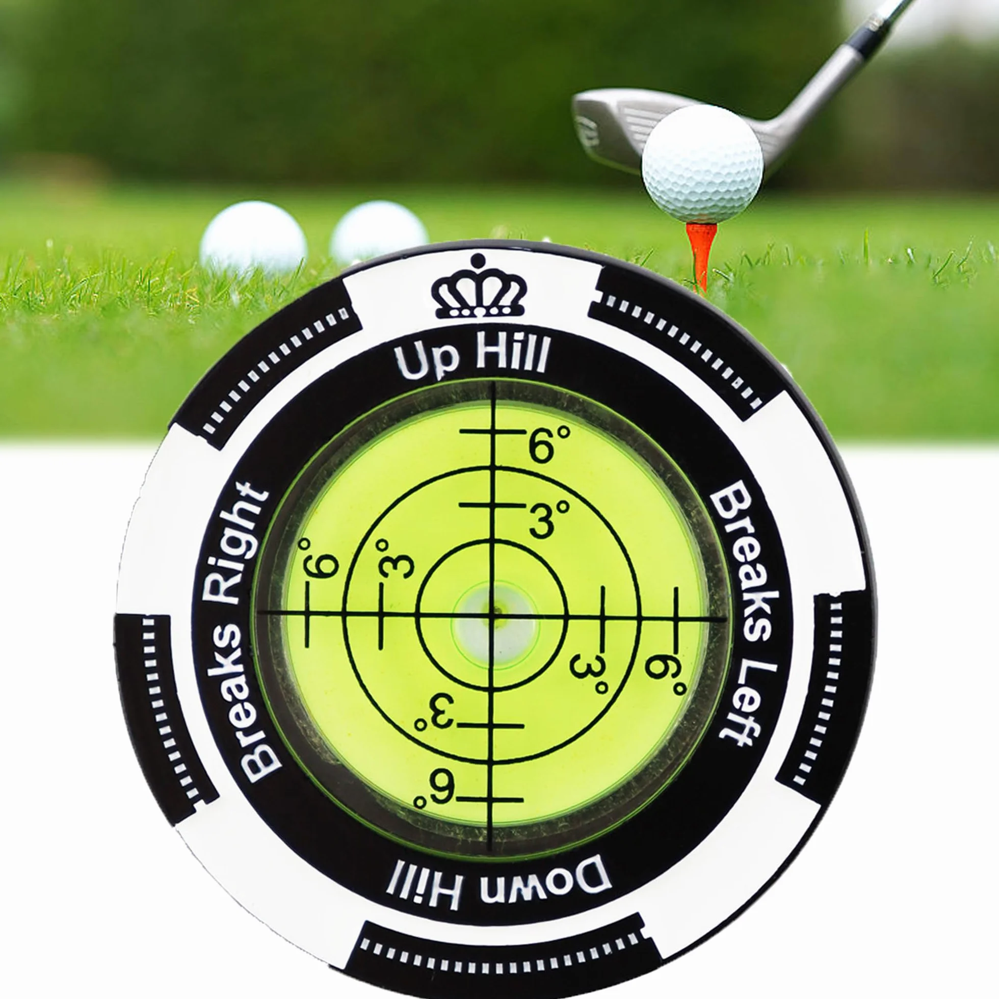 Golf Reader Horizontal Ball Marker z Poziomnicą, Precyzyjny Czytnik Zieleni, Klips na Czapkę