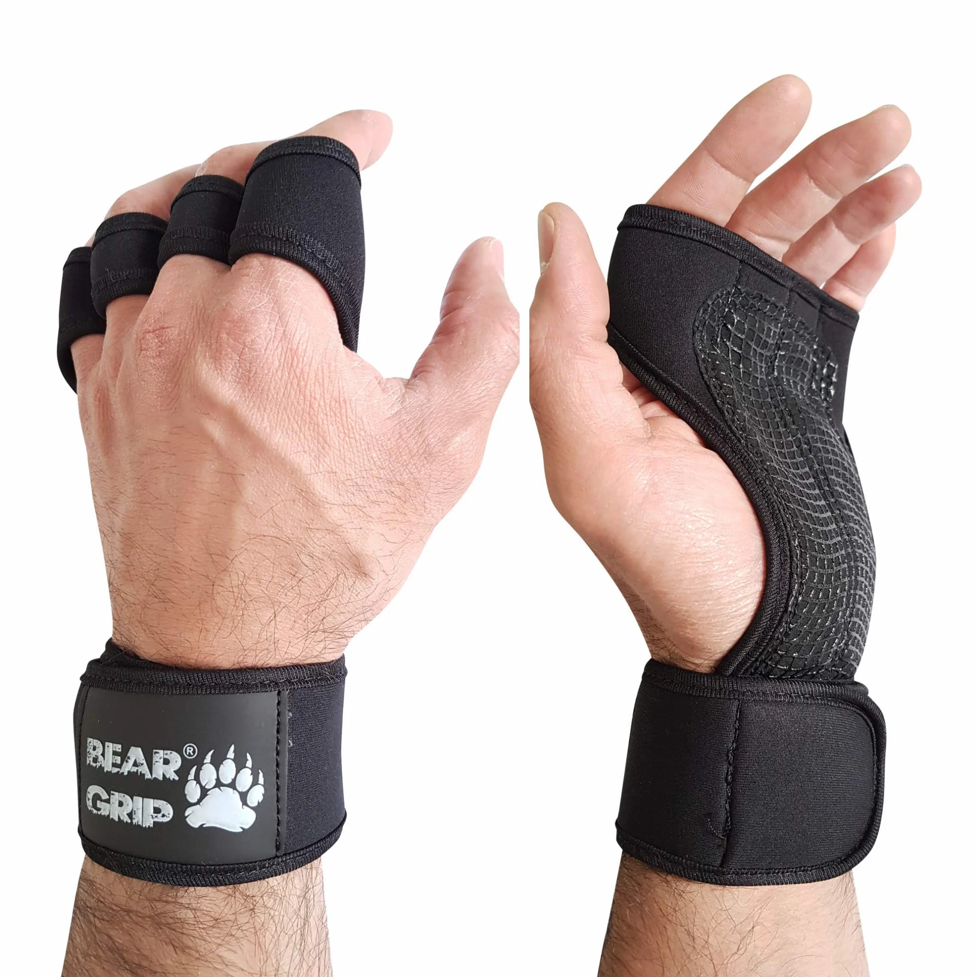 Bear Grip Guanti da allenamento aperti per CrossFit, bodybuilding, sollevamento pesi