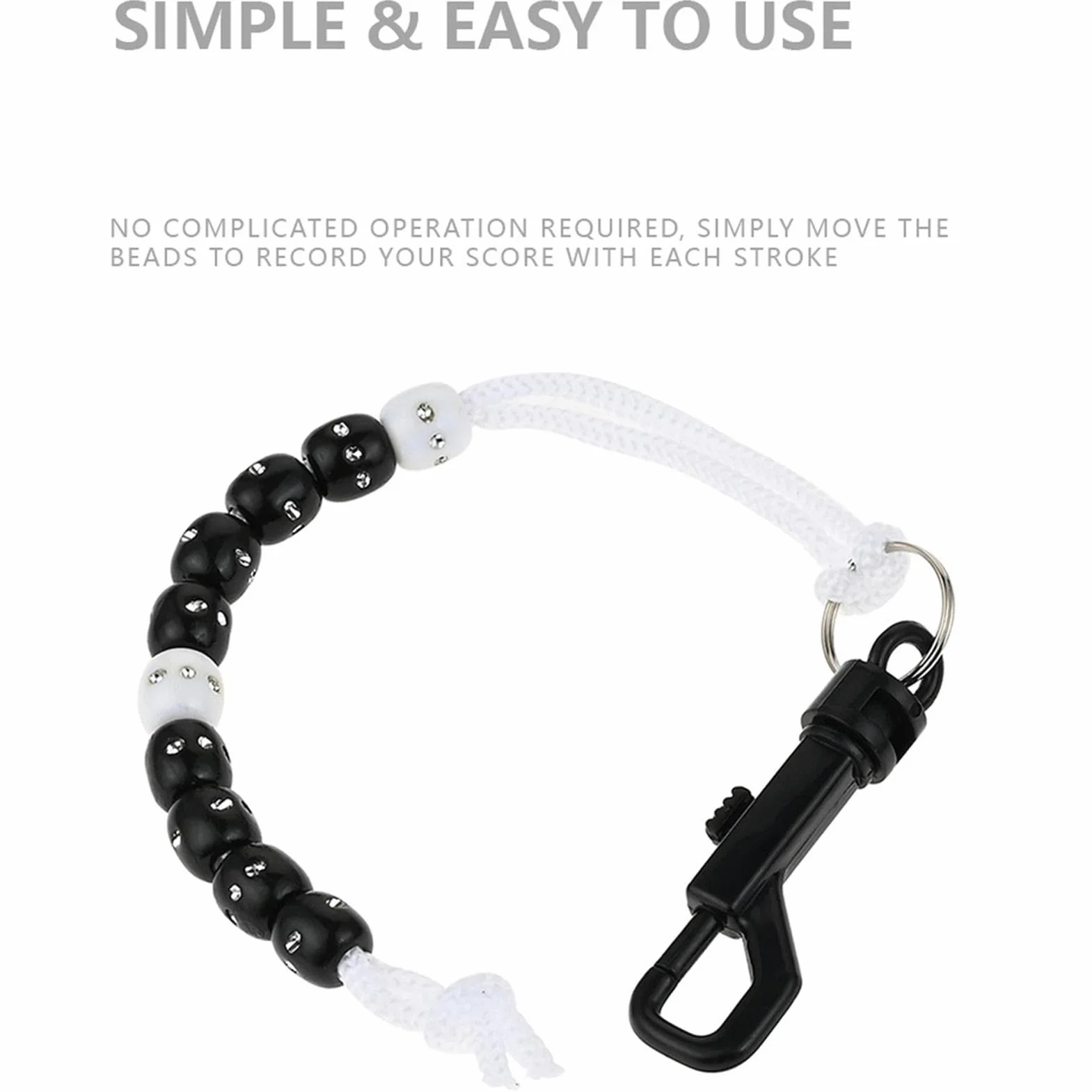 Bracciale Contatore Golf Perline con Strass per Contare i Colpi | Clip Contatore Punti