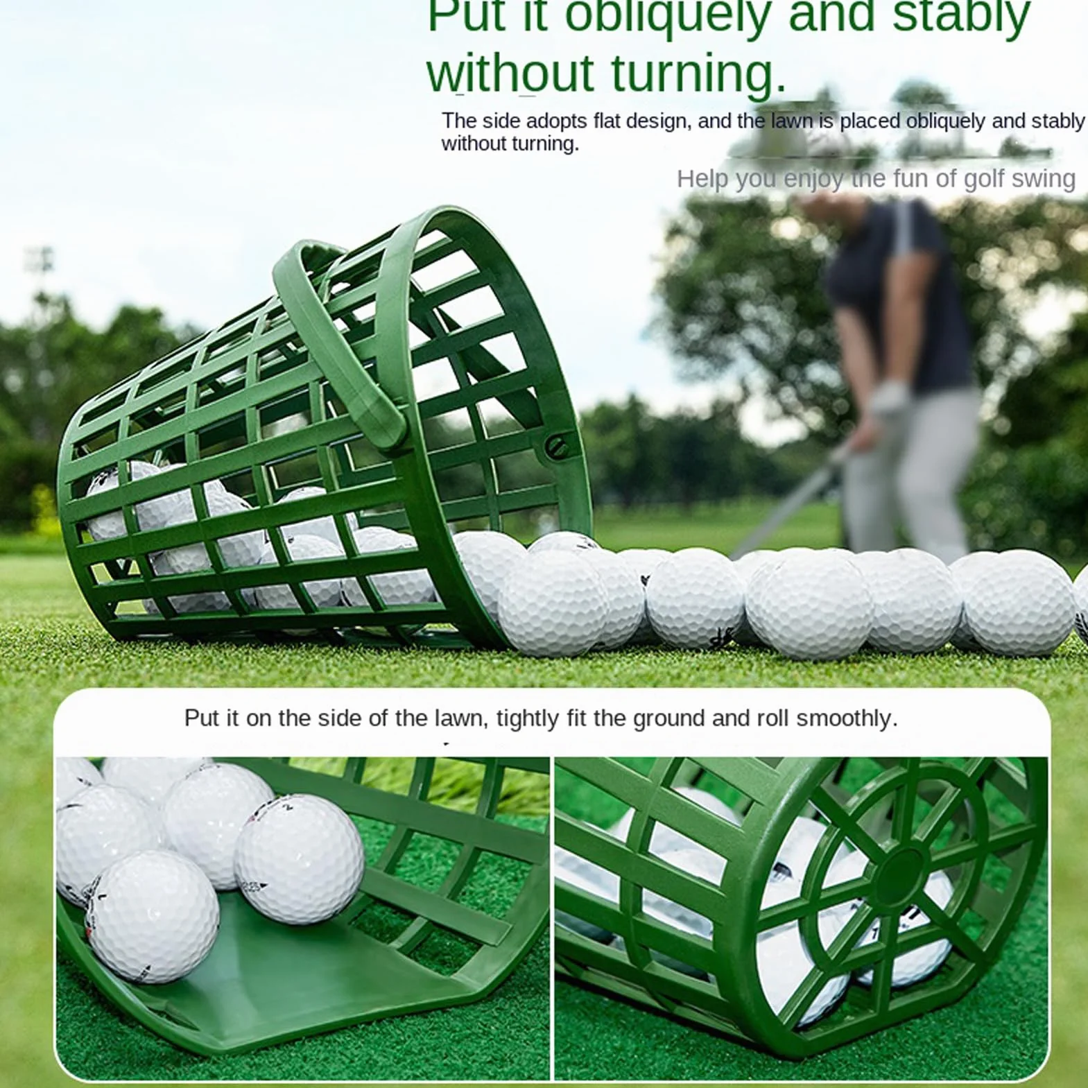 Cestino per palline da golf 50 palline resistente leggero per club balcone ufficio