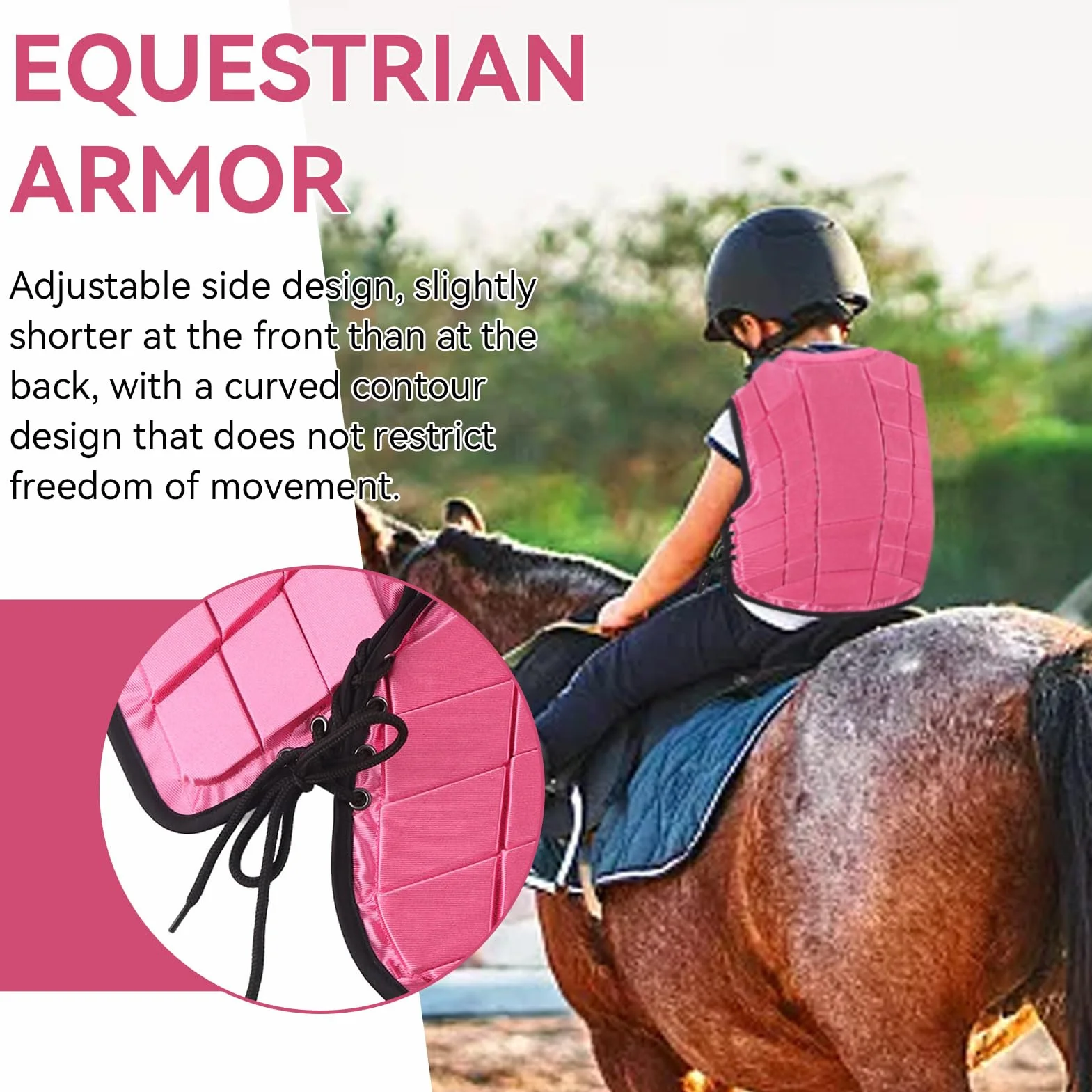 Gilet equestre per Bambini, Gilet Protettivo equestre Unisex Imbottito per Equitazione Equipaggiamento Protettivo Gilet Protettivo per Allenamento per Equitazione, Gilet Sicuro