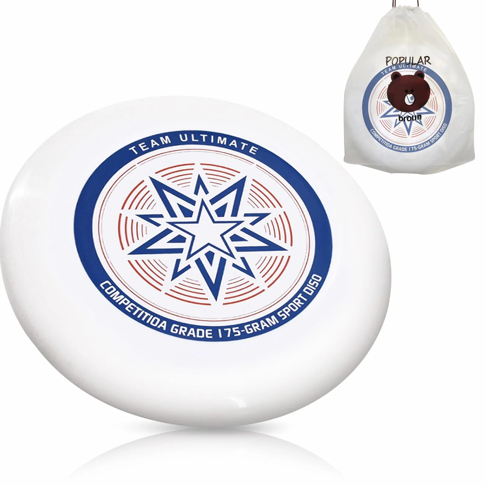 Frisbee competitivo 175g per Ultimate, professionale e sport all'aperto con borsa di stoccaggio