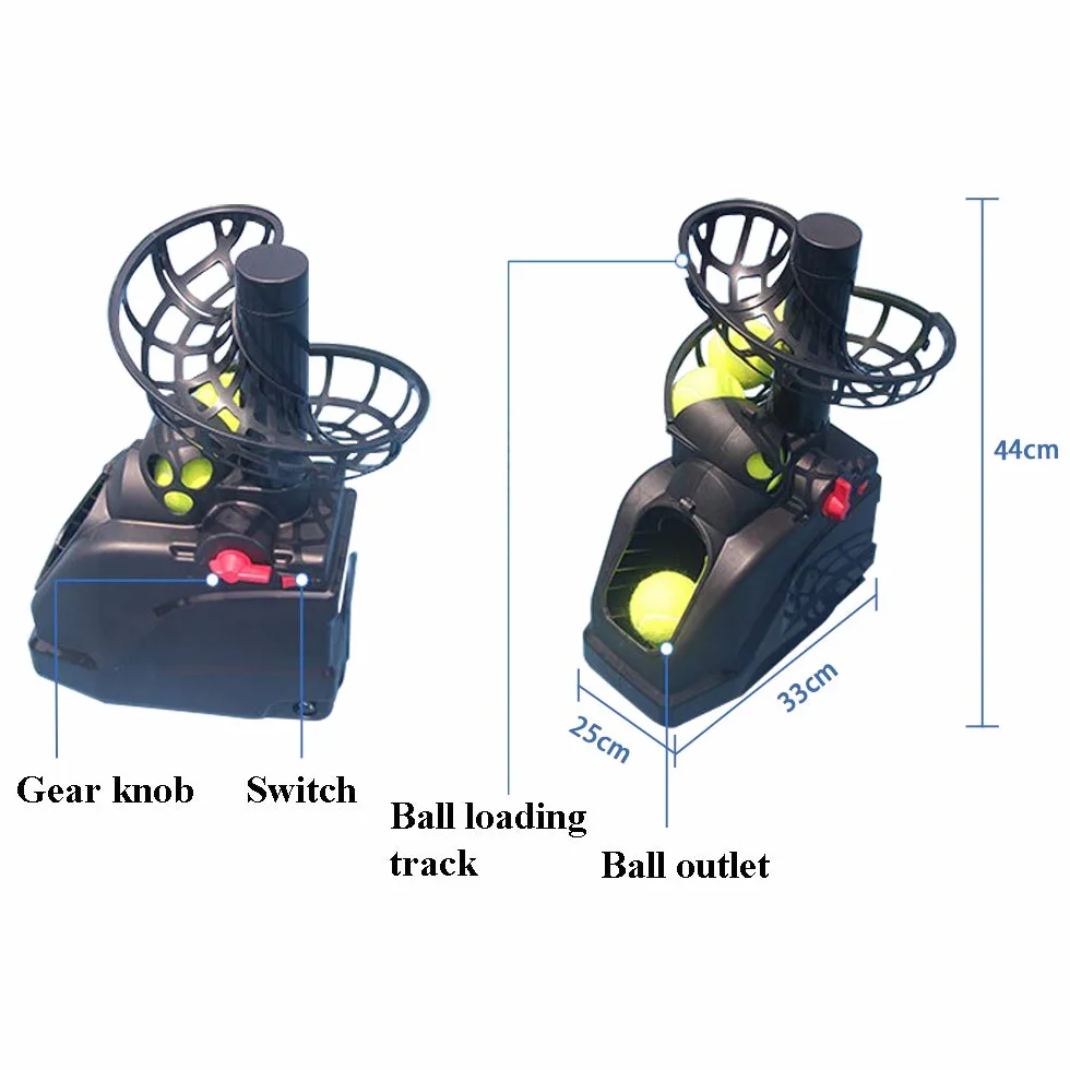 Macchina per Palline da Tennis Leggera con Batterie per 30 Palle