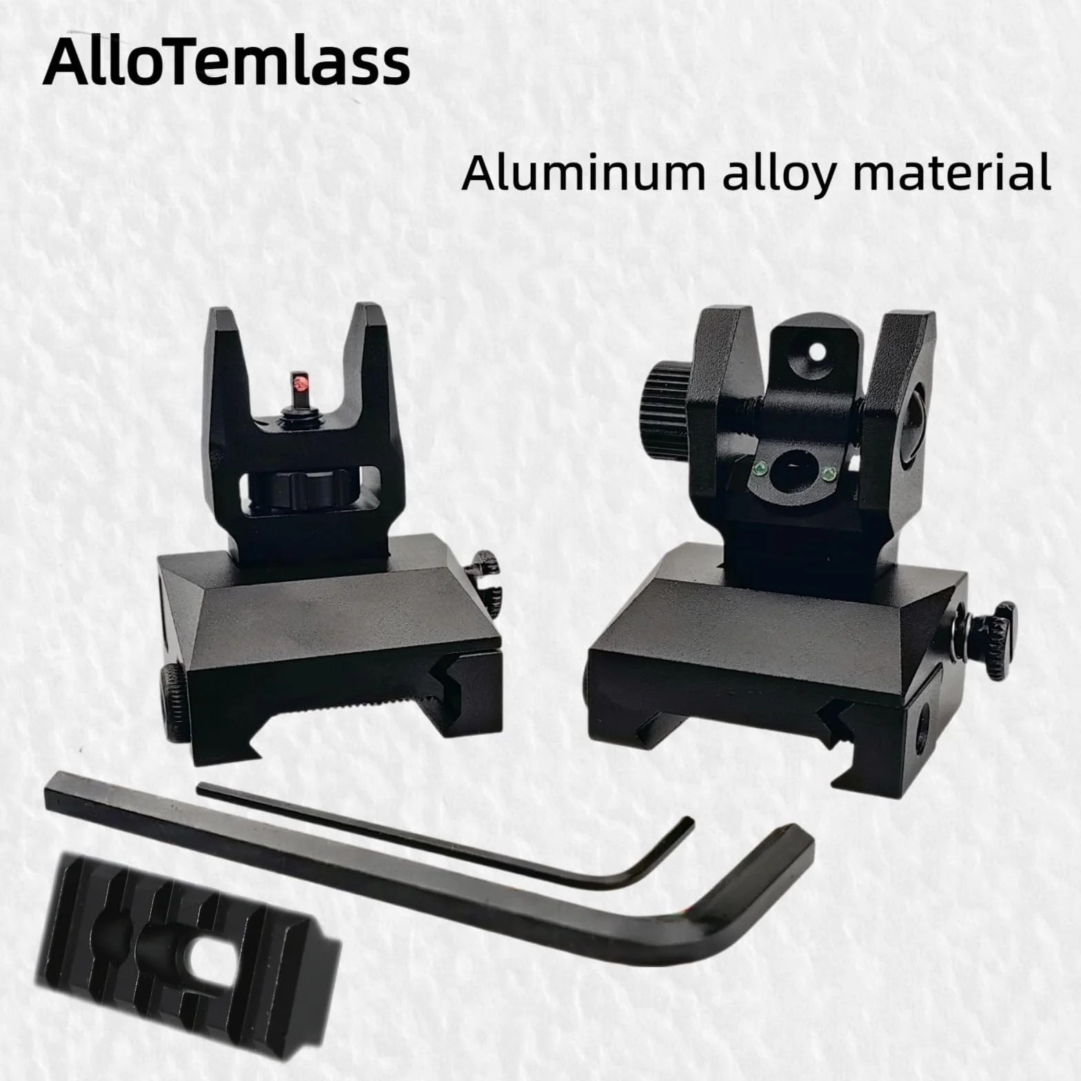 Flip-Up Iron Sight Set Red/Green Fiber Optic BUIS M-Lok Picatinny Aviation Aluminum