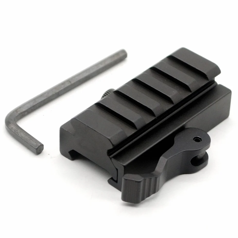 TRIROCK Tactical QD Staccabile 20mm Picatinny Guide Low Profile Riser 5 Slot QR Mount