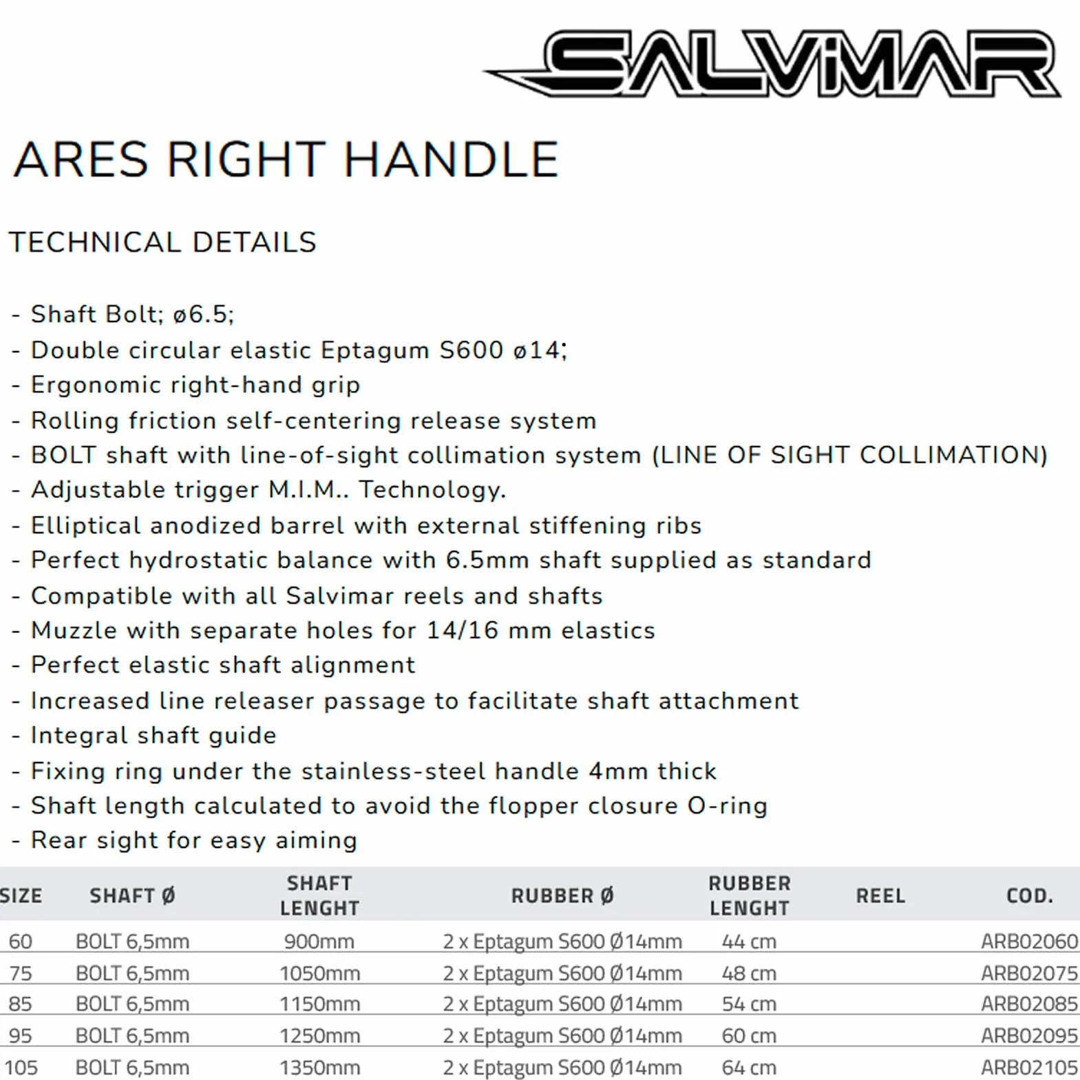 SALVIMAR Ares arbalete Unisex Adulto