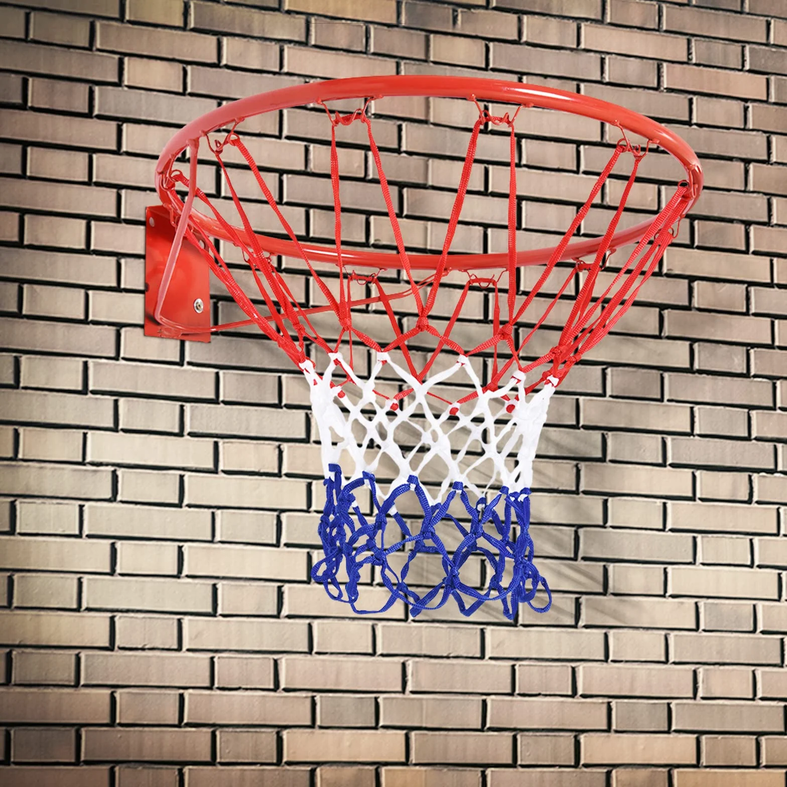 HOMCOM Canestro Basket da Muro in Ferro con Rete in Nylon, Φ46cm