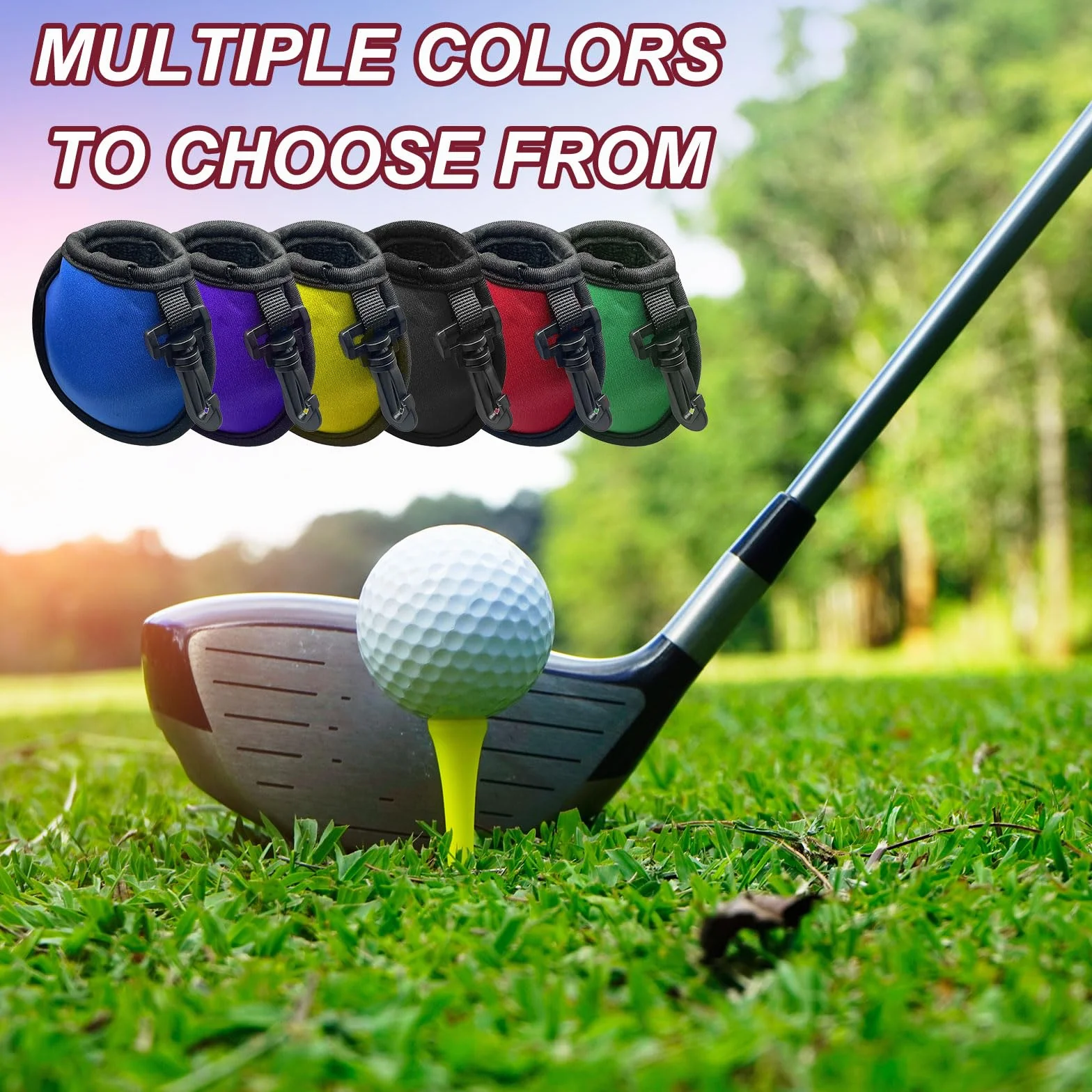 FUIPVGI 6 sacchetti pulizia palline golf con clip appendiabiti borsa riporre palline