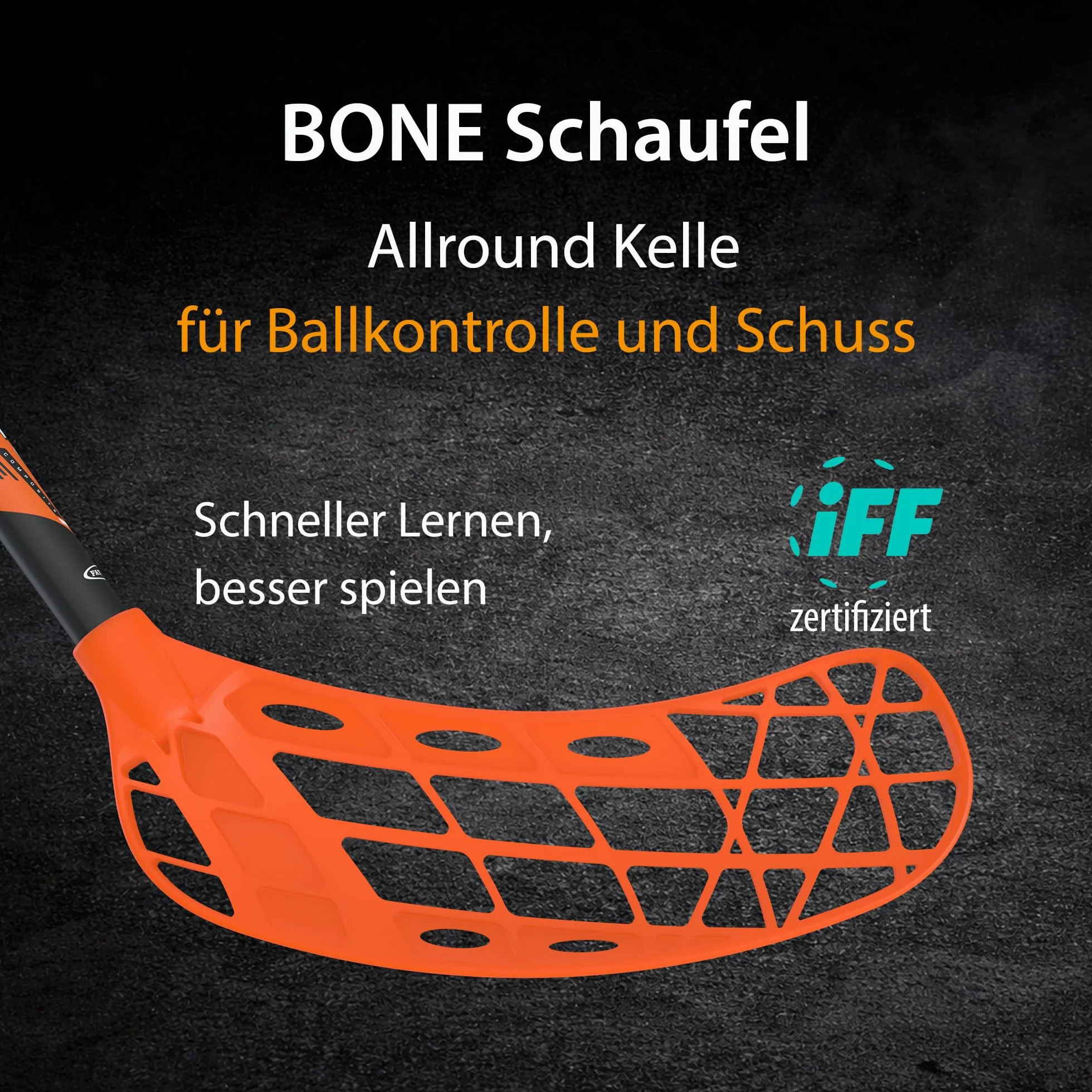 FAT PIPE Floorball Racchetta da Hockey Zack 33 Bone Orange IFF