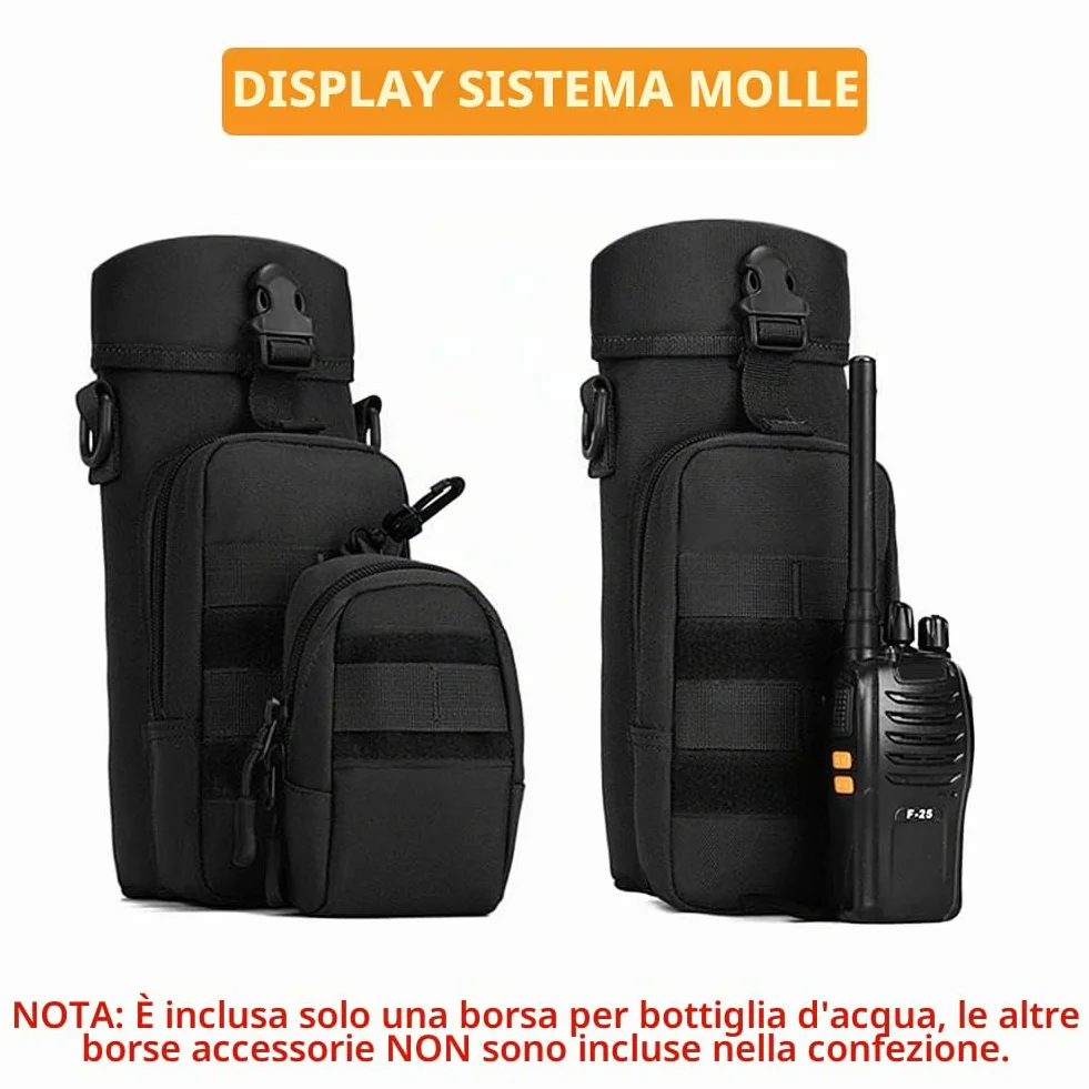 Huntvp Borsa per Borraccia Molle Militare Tattico Borsa Tracolla Porta Bottiglia Custodia Borraccia per Sport Outdoor Ciclismo Trekking Campeggio Escursionismo