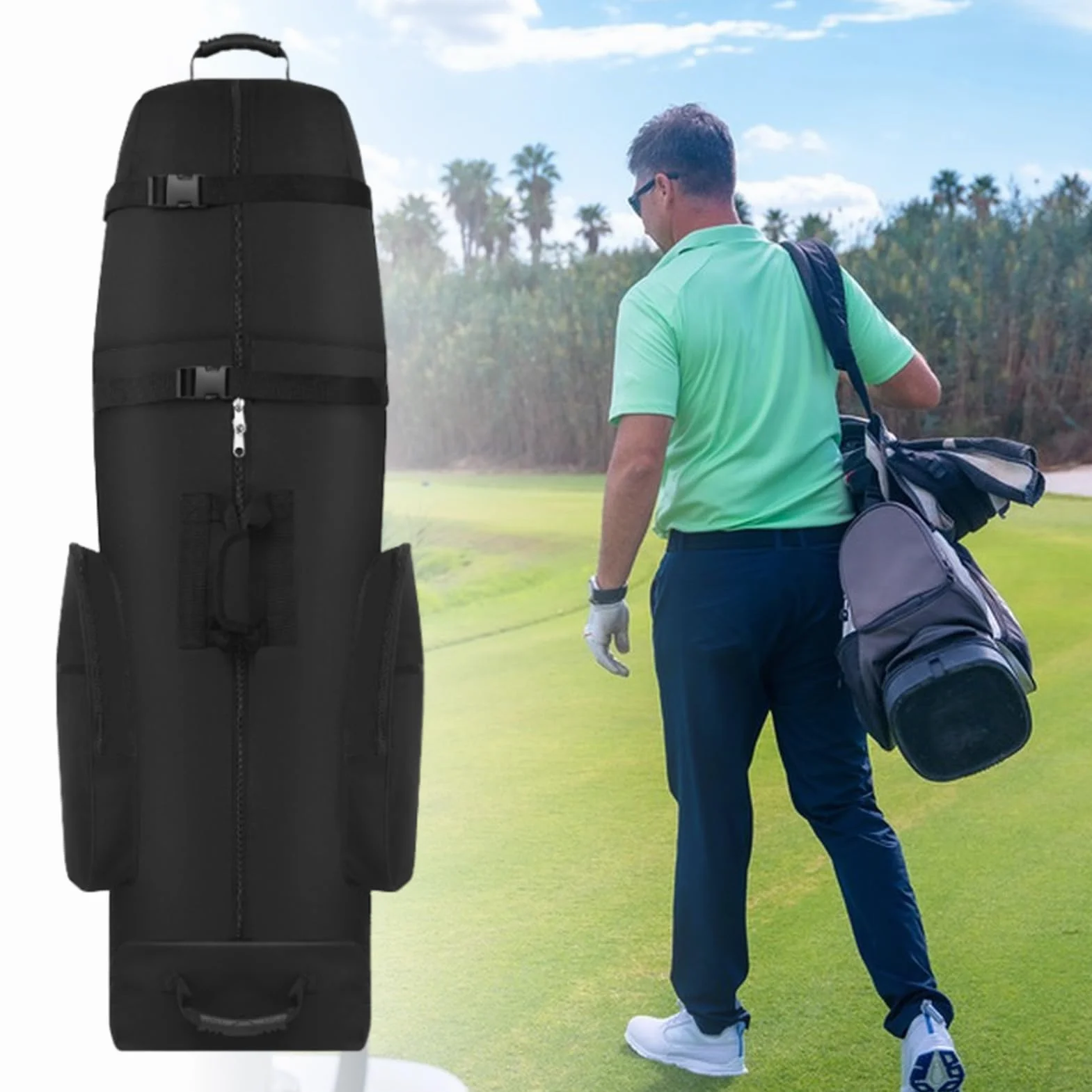 Borse Da Viaggio Per Golf - Borsa Organizer Impermeabile Per Putter Da Golf Con Ruote | Custodia Per Compagnia Aerea Con Cerniera Di Grande Capacità Resistente All'usura | Trasportino Da Esterno Porta