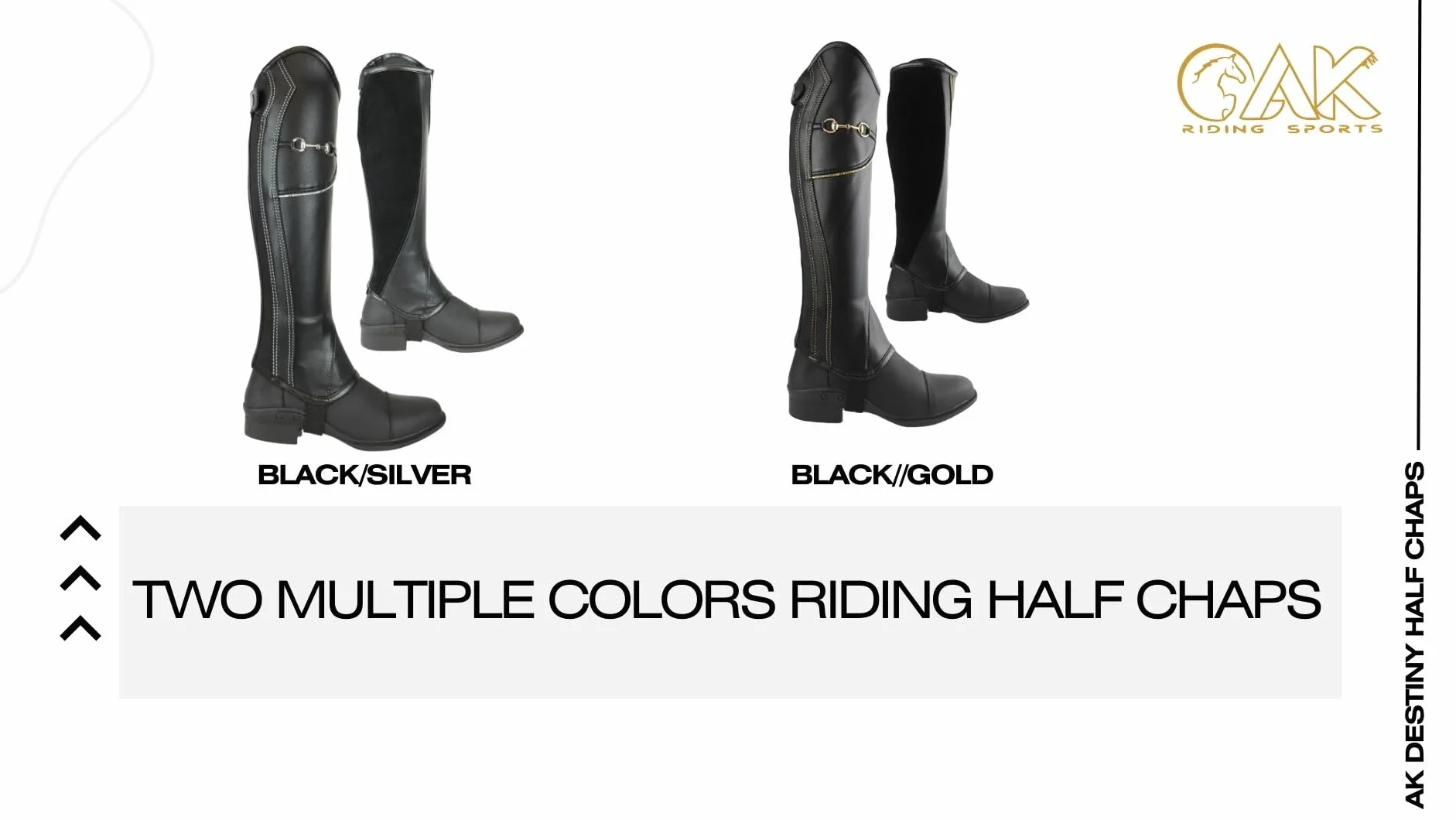 AK Bit Chain Horse Riding Half Chaps Mezza Cappotti with Additional Leather Protection AKRS-1864