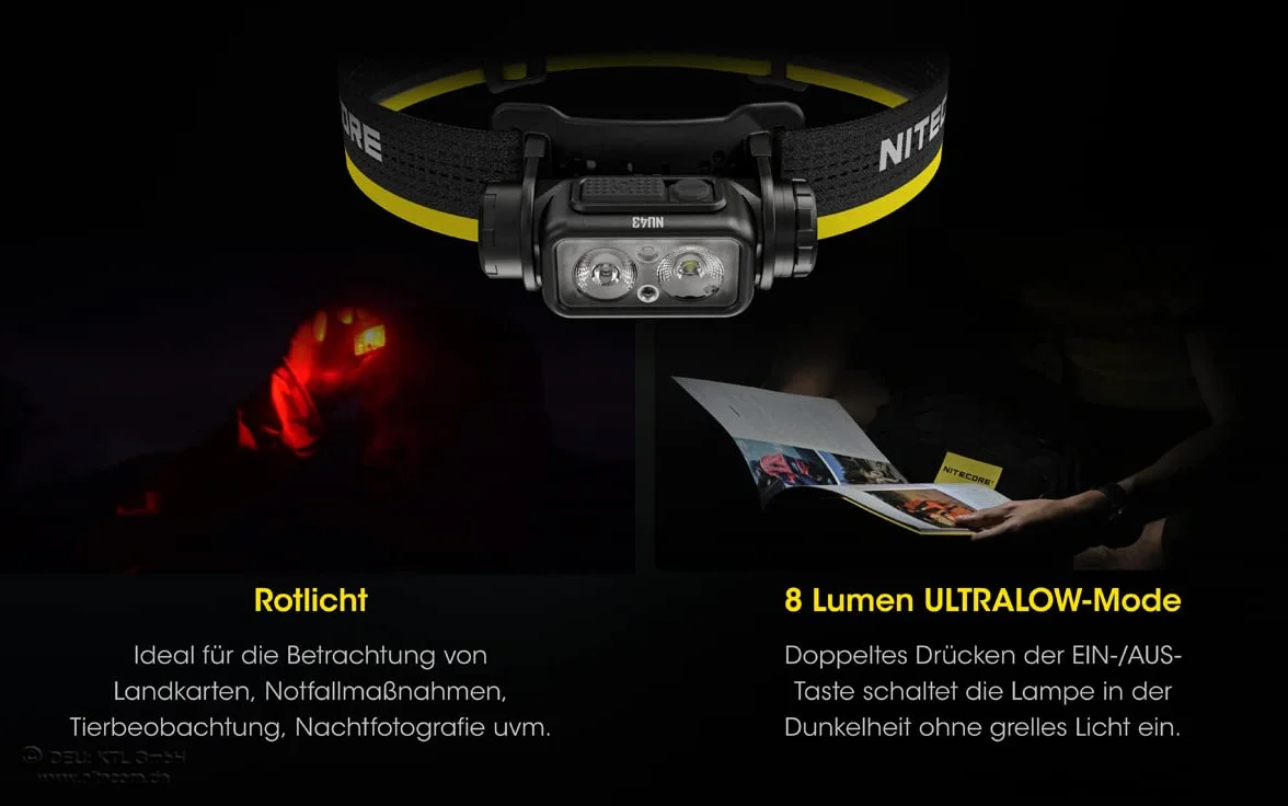 Nitecore NU43 Lampe frontale LED Noir Jaune