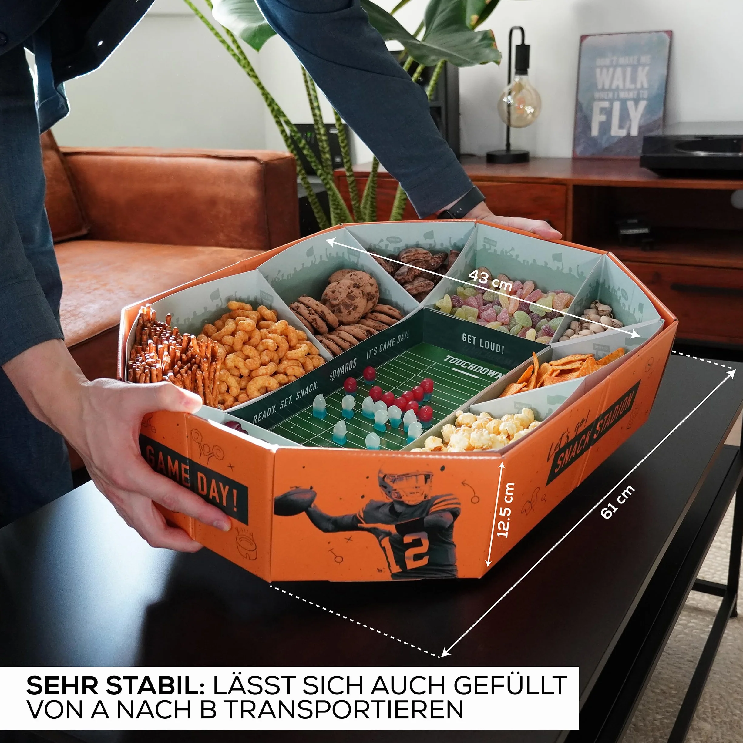 Snack Stadium da Football Americano Grande XXL 61 x 43 cm Decorazione Regalo Riutilizzabile