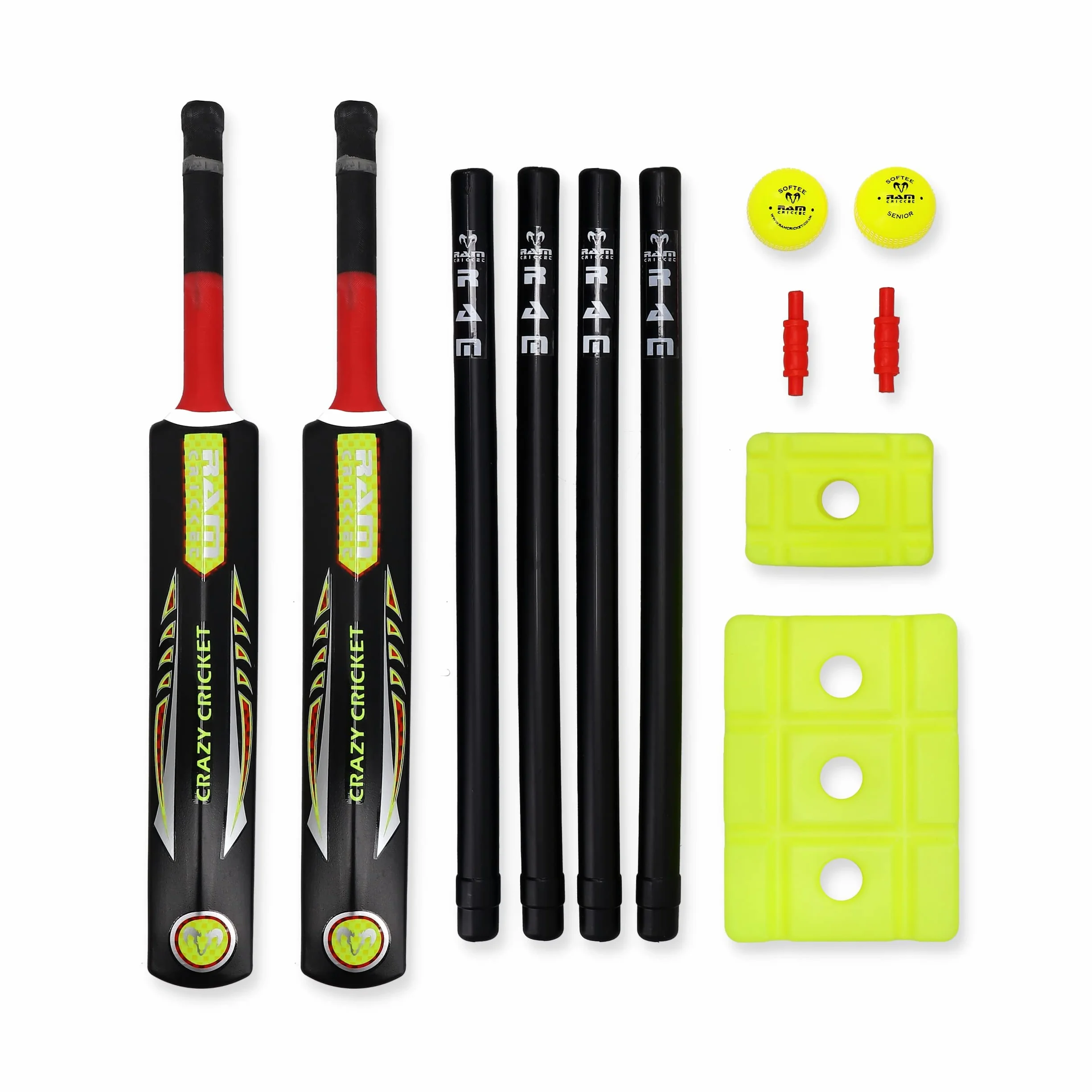 Ram Cricket Crazy Cricket Set Senior & Junior dai 9 anni – Set da cricket Kwik ad alte prestazioni per allenamento e partite