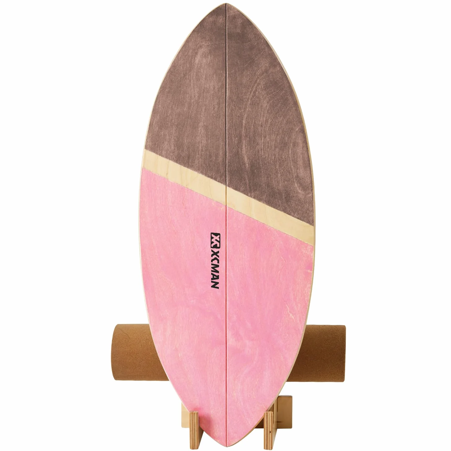 XCMAN Tavola da surf Balance Trainer con rullo in legno per esercizi di bilanciamento della stabilità – superficie antiscivolo per adulti