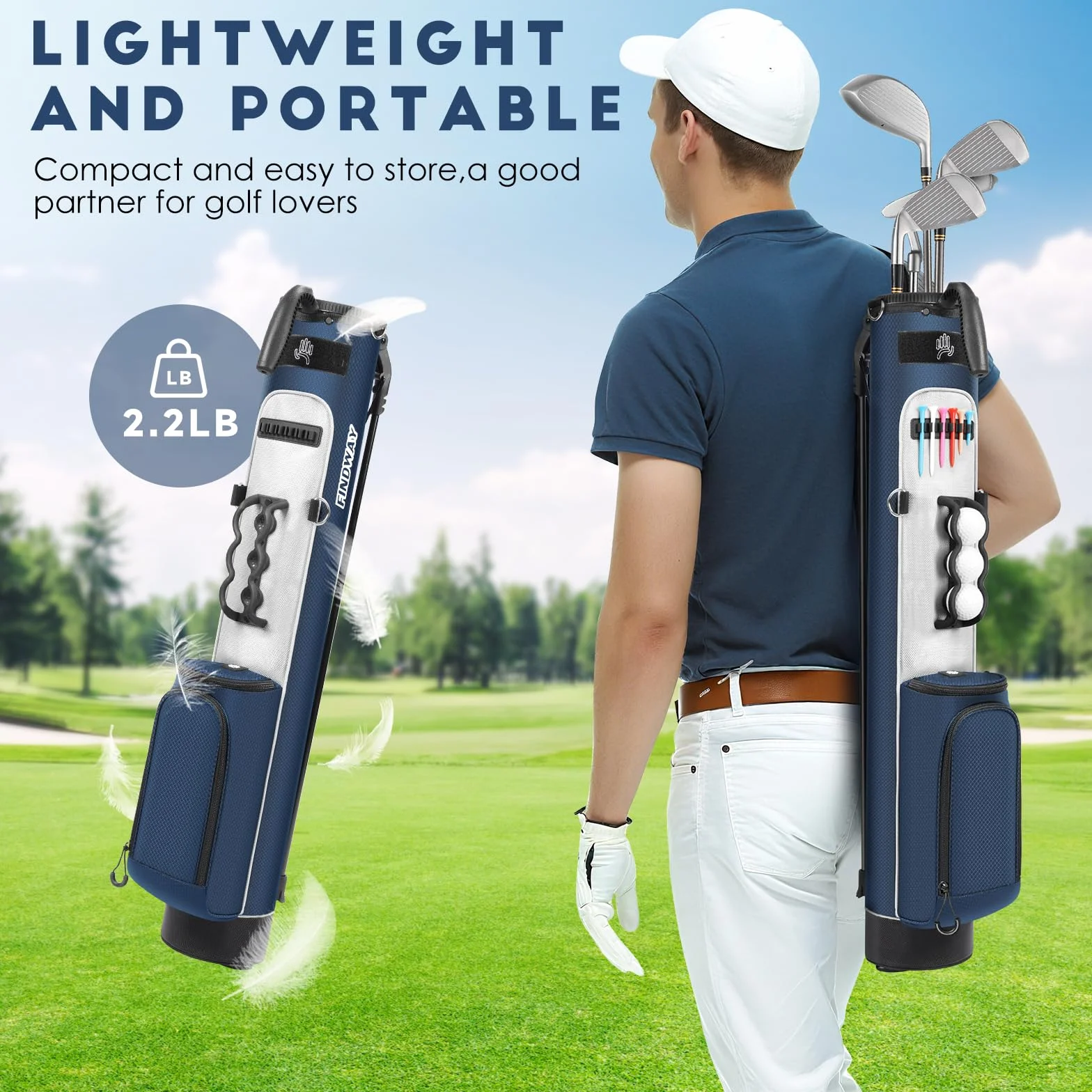 Findway Borsa da Golf Stand Bag Leggera 2 Vie