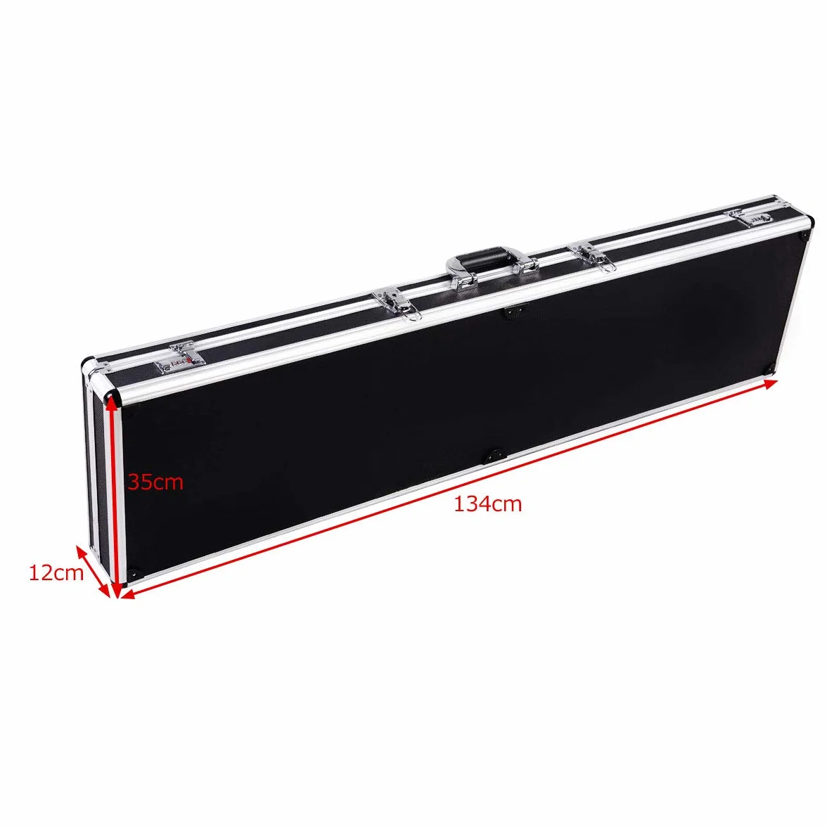 COSTWAY Custodia Dura in Alluminio per Fucili Valigetta Pistola con Serratura, 134 x 35 x 12 cm