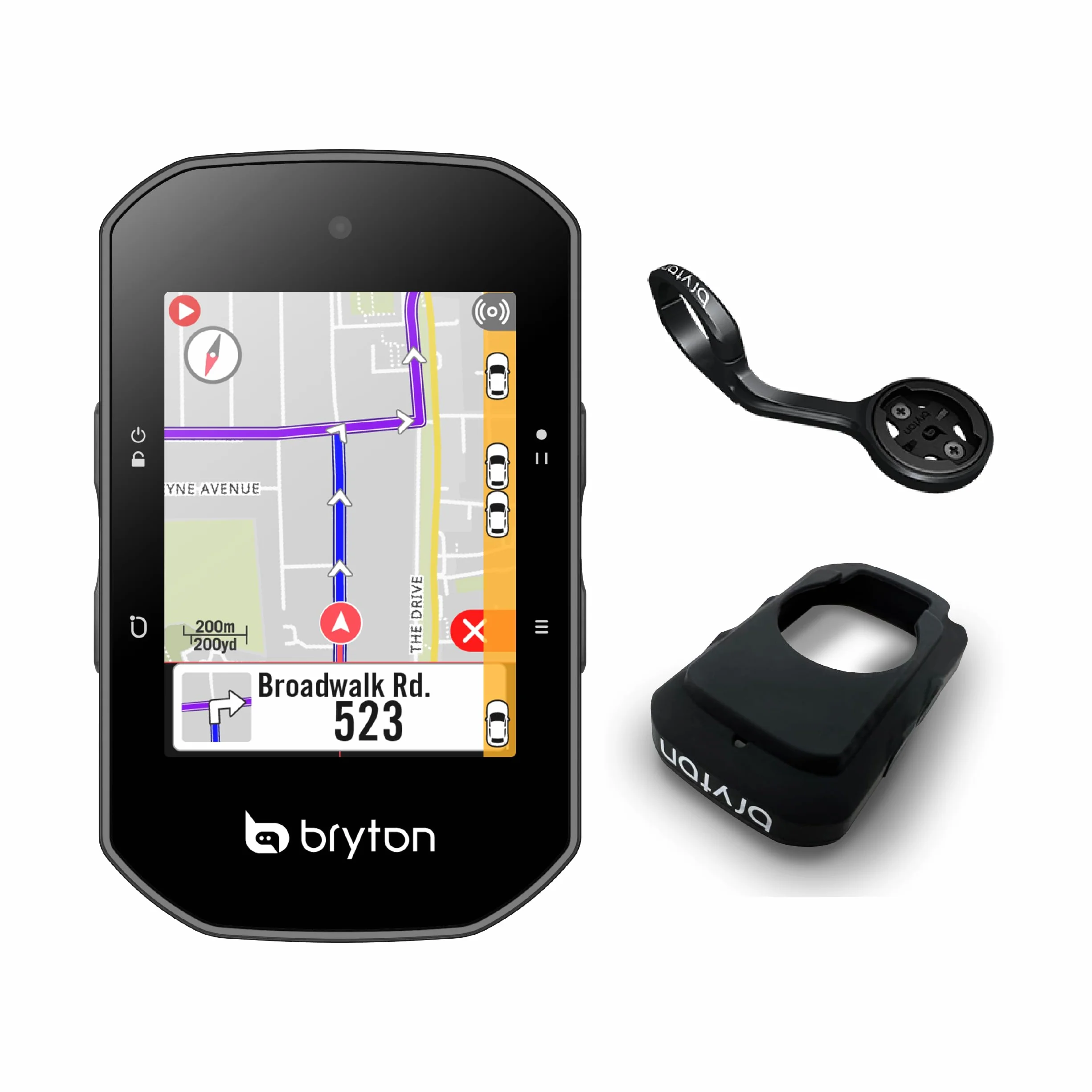 Bryton Rider S500E supporto frontale alluminio Nero