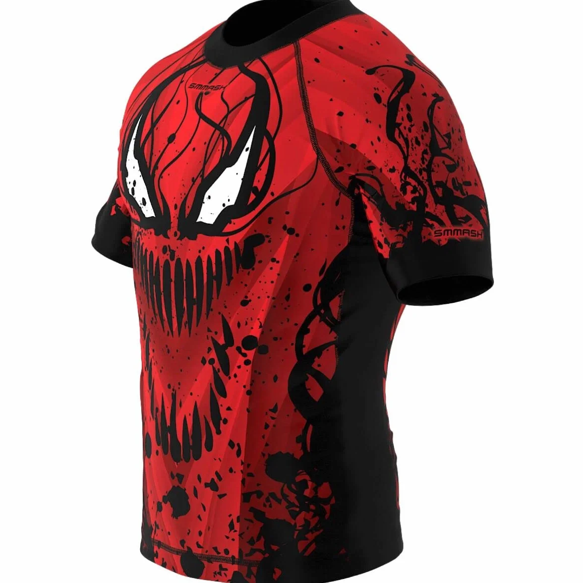 SMMASH Camicia Funzionale Uomo Rashguard Maniche Corte MMA Thaibox Muay Thai Kickboxing Traspirante Resistente All'Abrasione