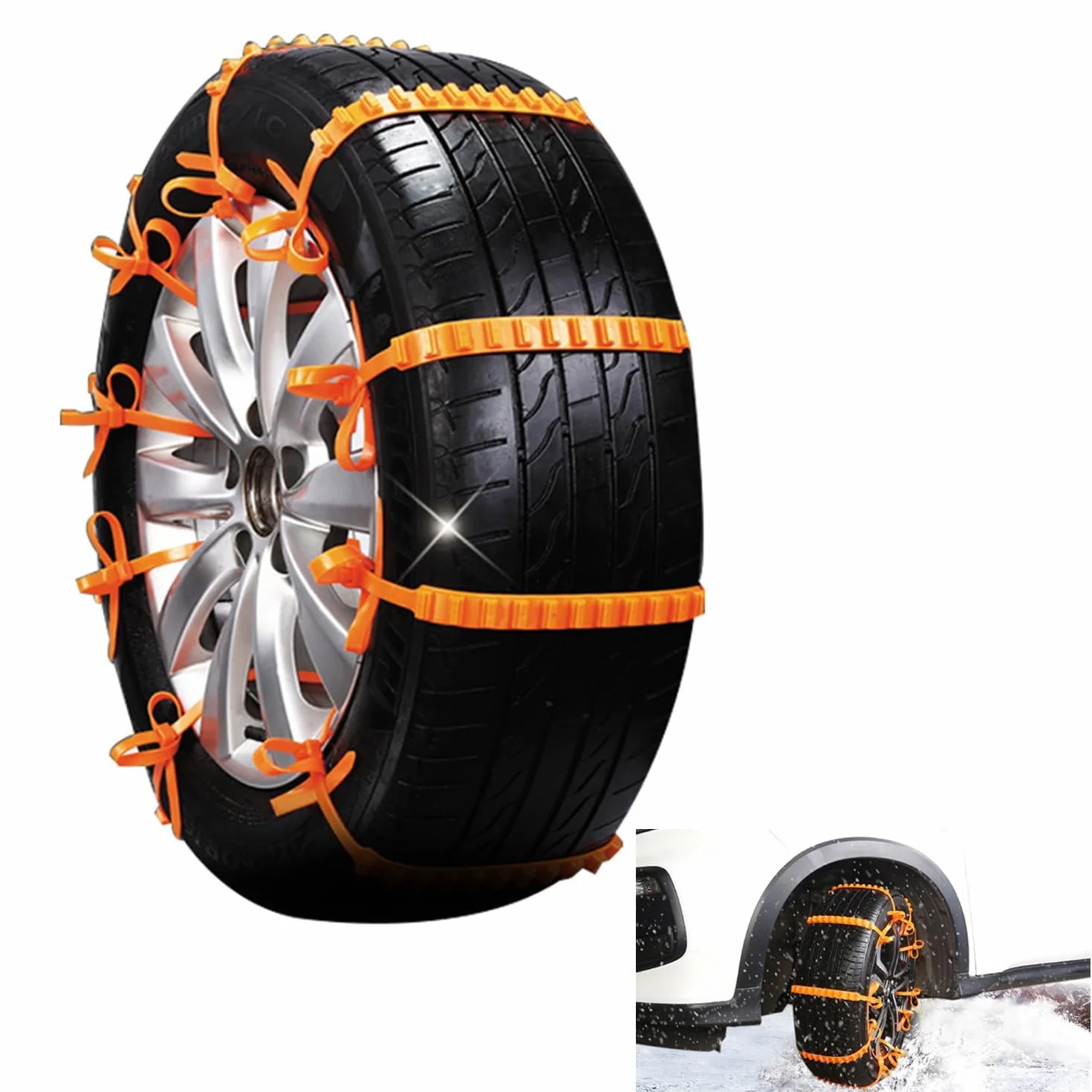 Catene da Neve Universali Regolabili per Auto SUV Autocarri Leggeri 34g