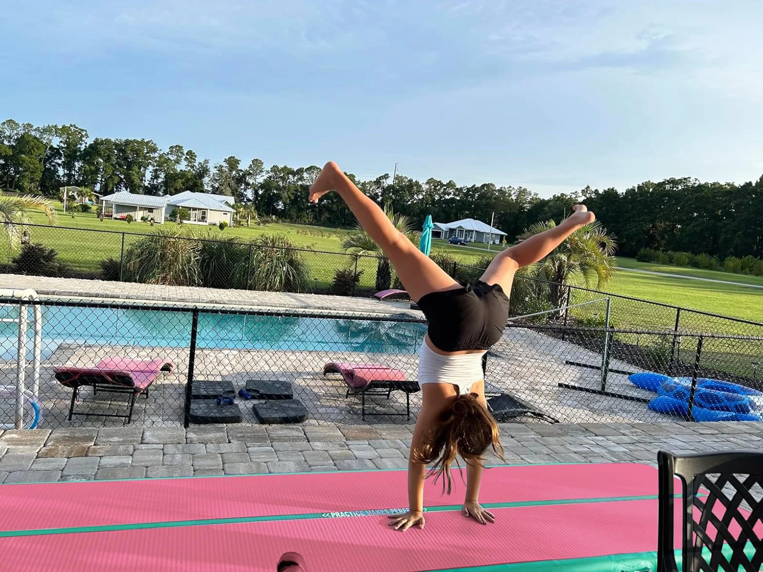 VOFiTNY Tappetino Ginnastica Artistica Di altezza Tappetino da Ginnastica Gonfiabile multiuso robusto, per casa/palestra Air Tumbling Track