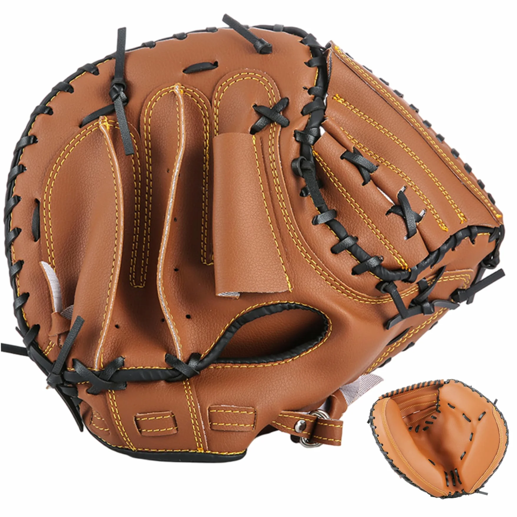 Guanto da baseball per adulti, guanto da ricevitore softball da 12, 5 pollici, guantoni da softball in pelle PVC ispessita, da baseball riutilizzabile per lanciatore di, da