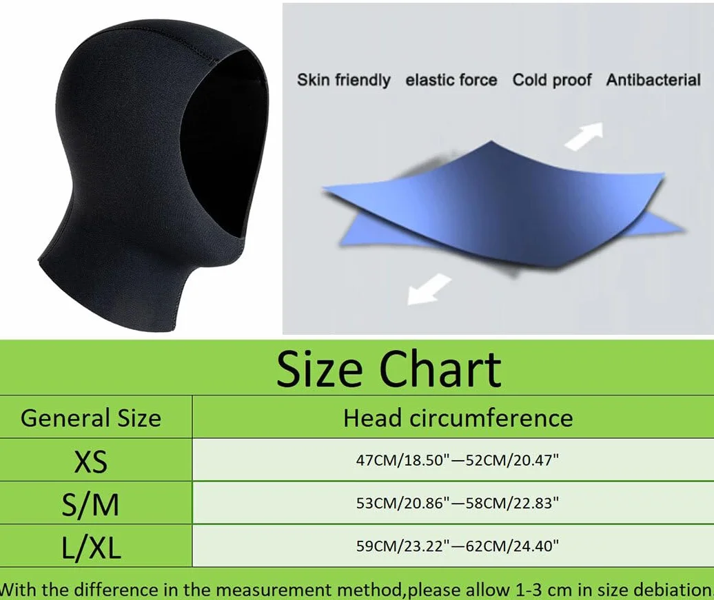 Scuba Diving Hood 3 mm 5 mm Neoprene Snorkelling Wetsuit Hood Durable Thermal Cap for Snorkelling Kayaking Sailing