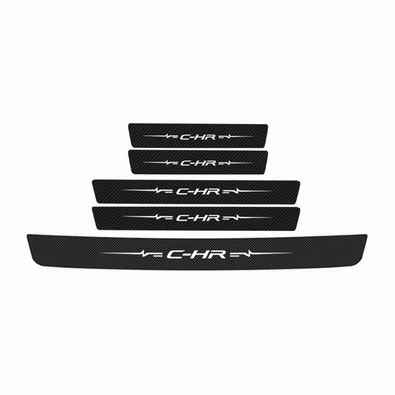 Adesivi for Protezioni battitacco Auto Paraurti Posteriore for Bagagliaio Decalcomanie AntiGraffio compatibili con Toyota CHR C-HR Logo 2016 2017 2018 2019 2021 2022 (Color : 5Pcs)