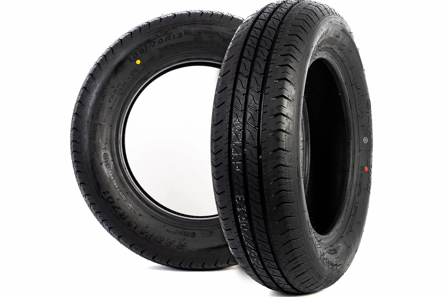 UNITRAILER Set di pneumatici per tutto l'anno 2x 155/70 R13 75N – Pneumatici per rimorchi da 13 pollici per rimorchi e caravan, ciascuno con capacità di carico di 387 kg, stabile per l'uso