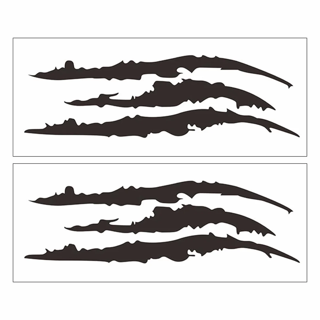 2 Pezzi Adesivo per Auto Graffi Artigli, Adesivi per Auto a Forma di Graffi Nero Adesivo Mostro Artigli Segni Adesivi Auto Tuning Strisce Decorative per Auto Nero